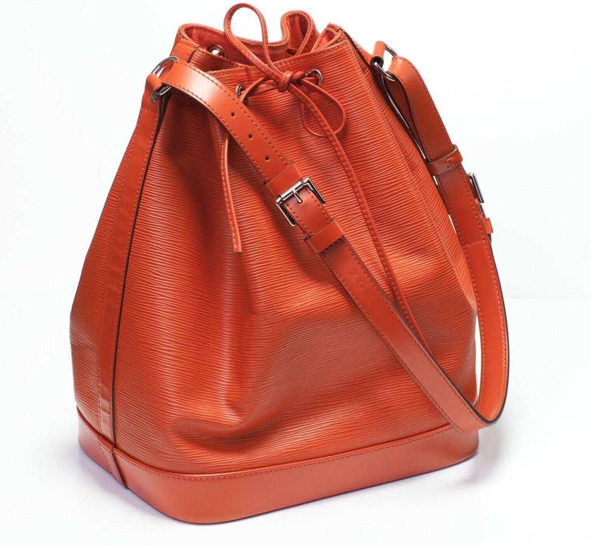 Louis Vuitton Noe Epi Orange Leather Bucket Bag