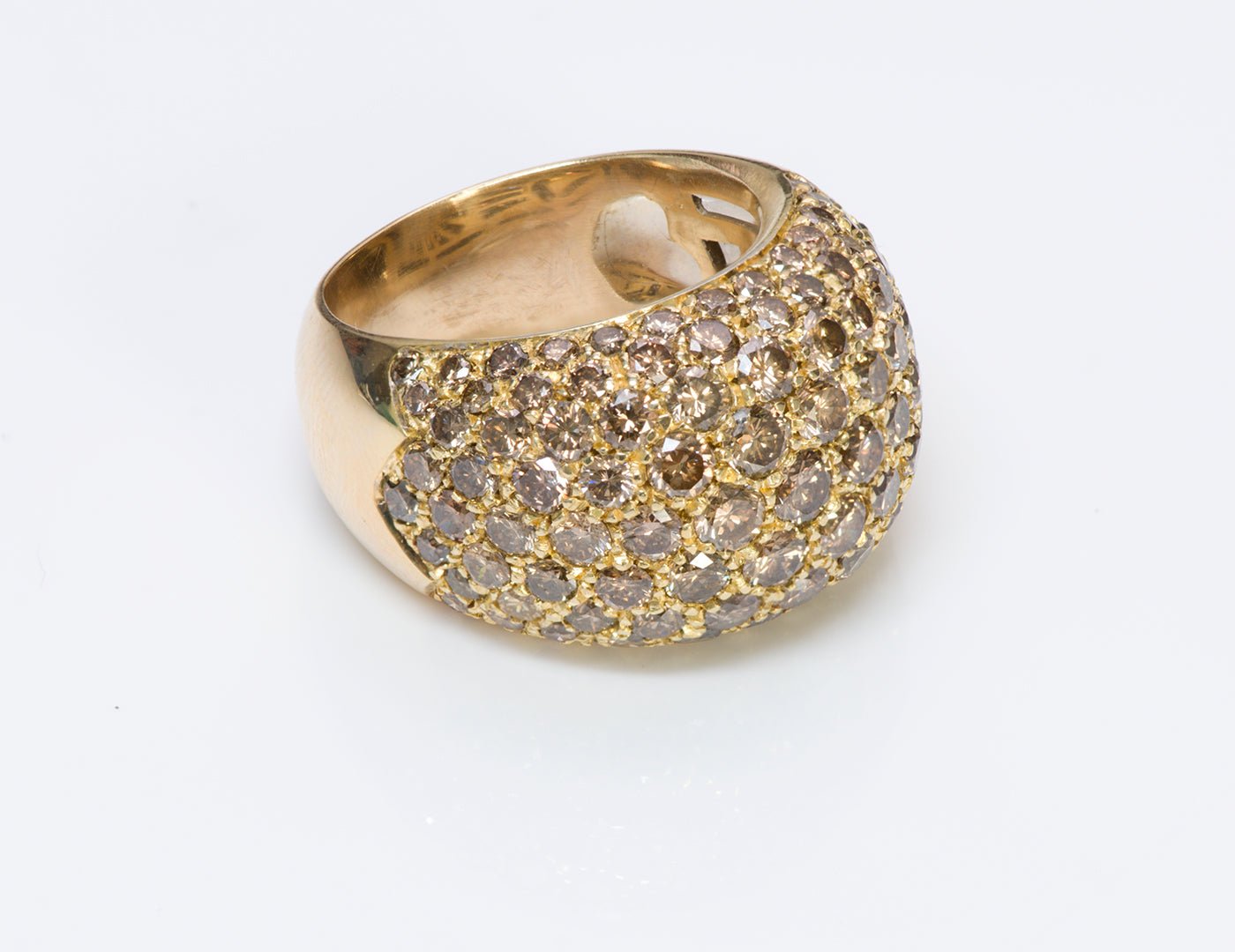 Luca Carati 18K Gold Pave Fancy Brown Diamond Ring