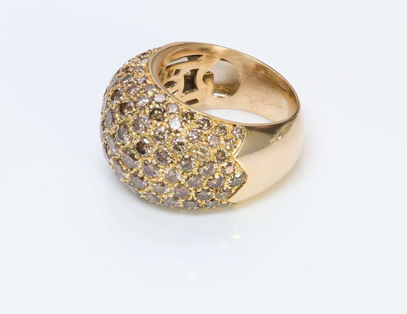 Luca Carati 18K Gold Pave Fancy Brown Diamond Ring