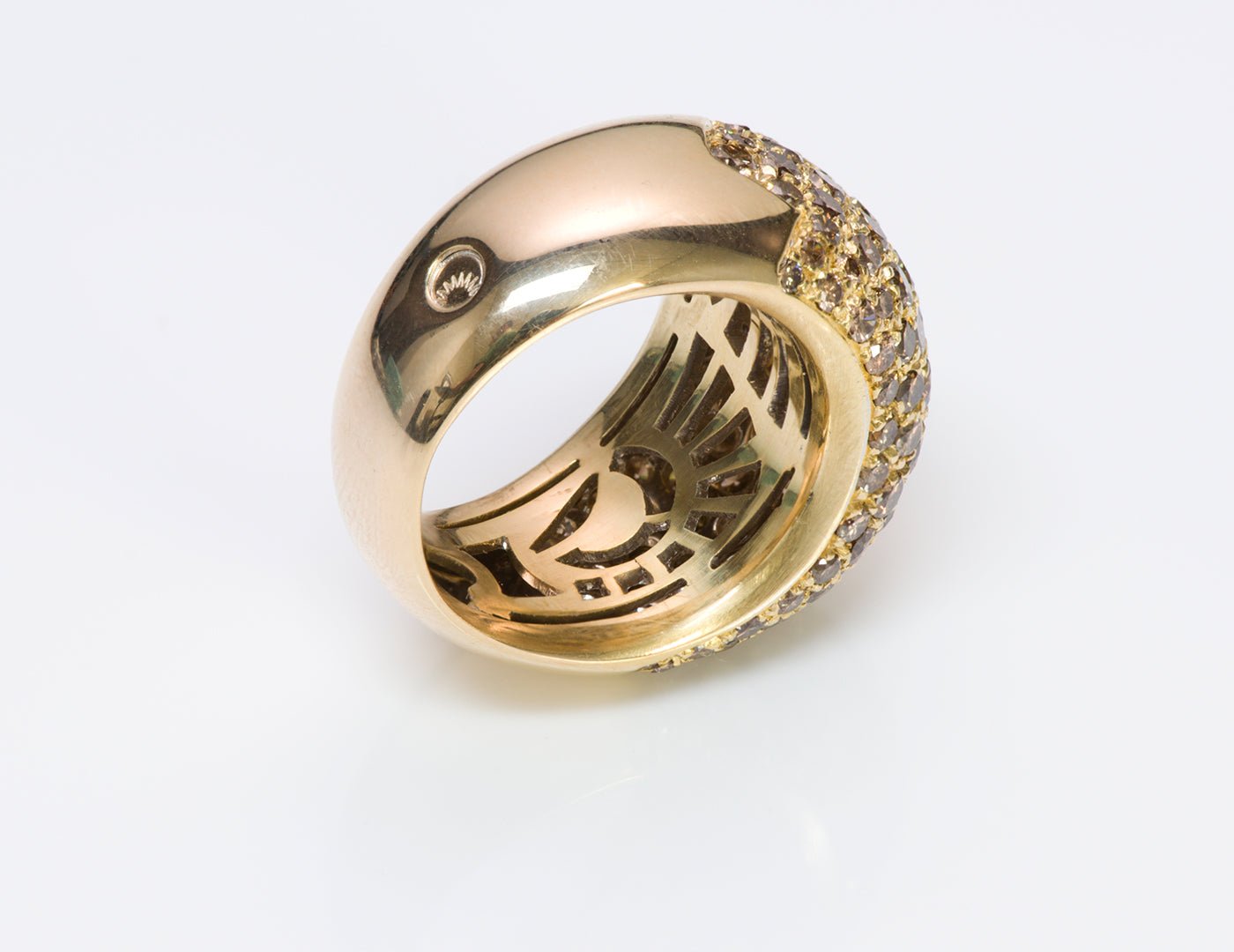 Luca Carati 18K Gold Pave Fancy Brown Diamond Ring