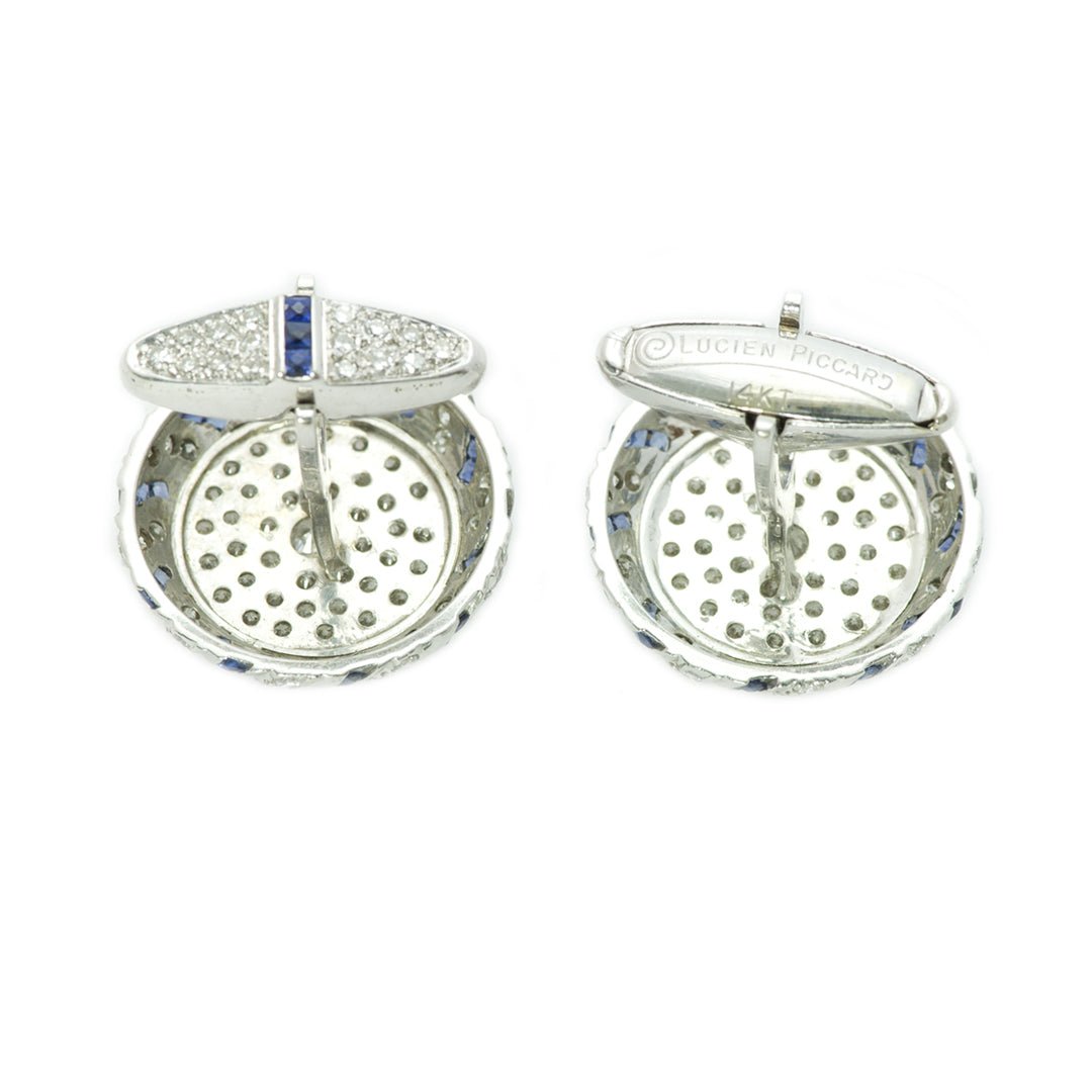 Lucien Piccard Sapphire Diamond Cufflinks