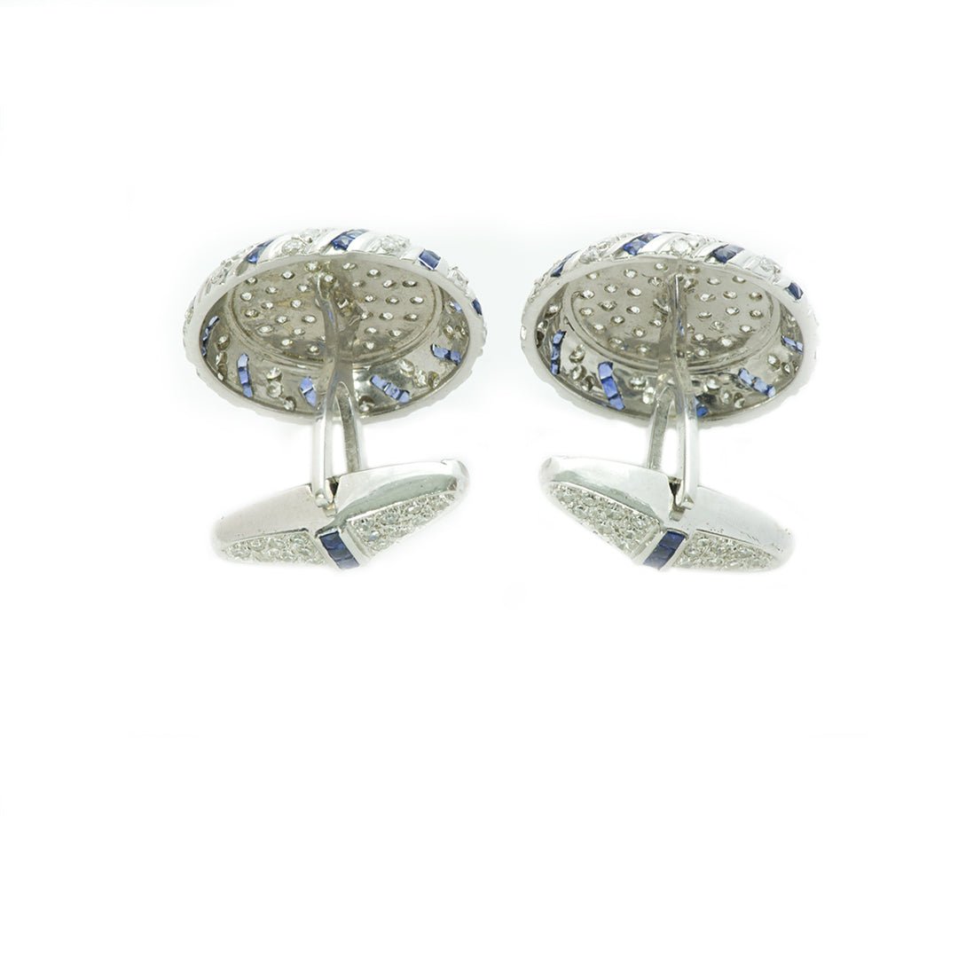 Lucien Piccard Sapphire Diamond Cufflinks
