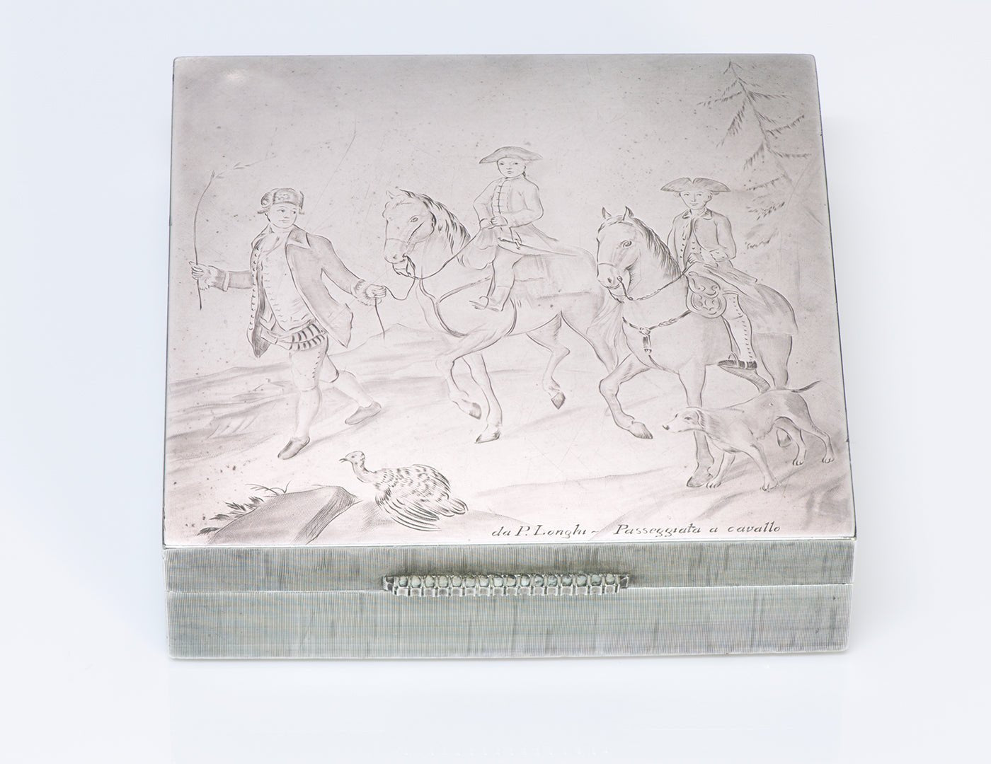 M. Buccellati Silver Box "La Passeggiata a Cavallo"