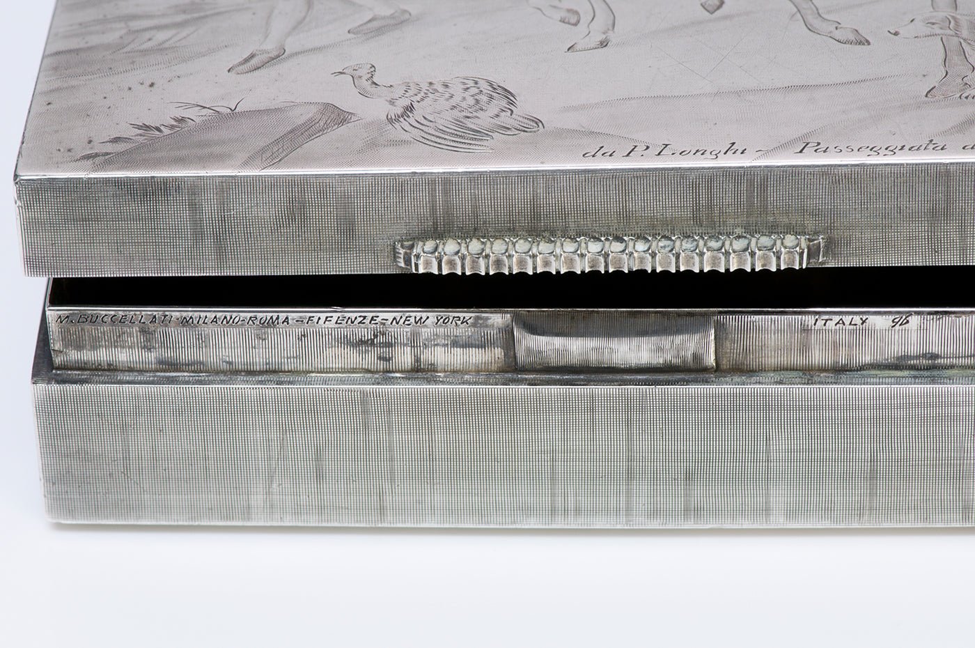 M. Buccellati Silver Box "La Passeggiata a Cavallo"
