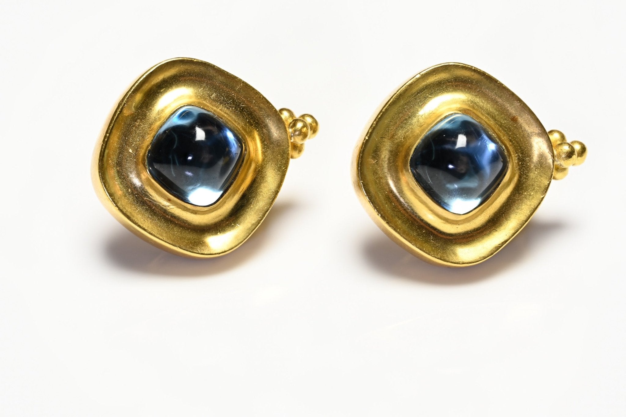 Maija Neimanis 22K Gold Aquamarine Earrings
