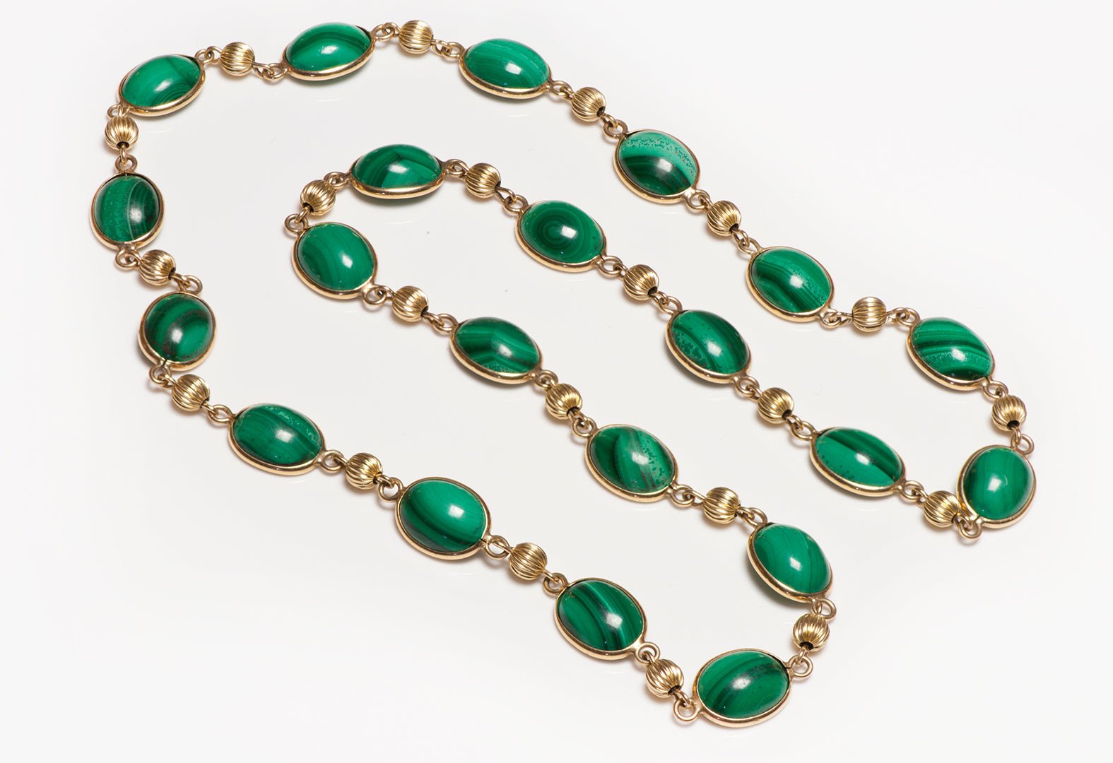 Malachite Yellow Gold Necklace