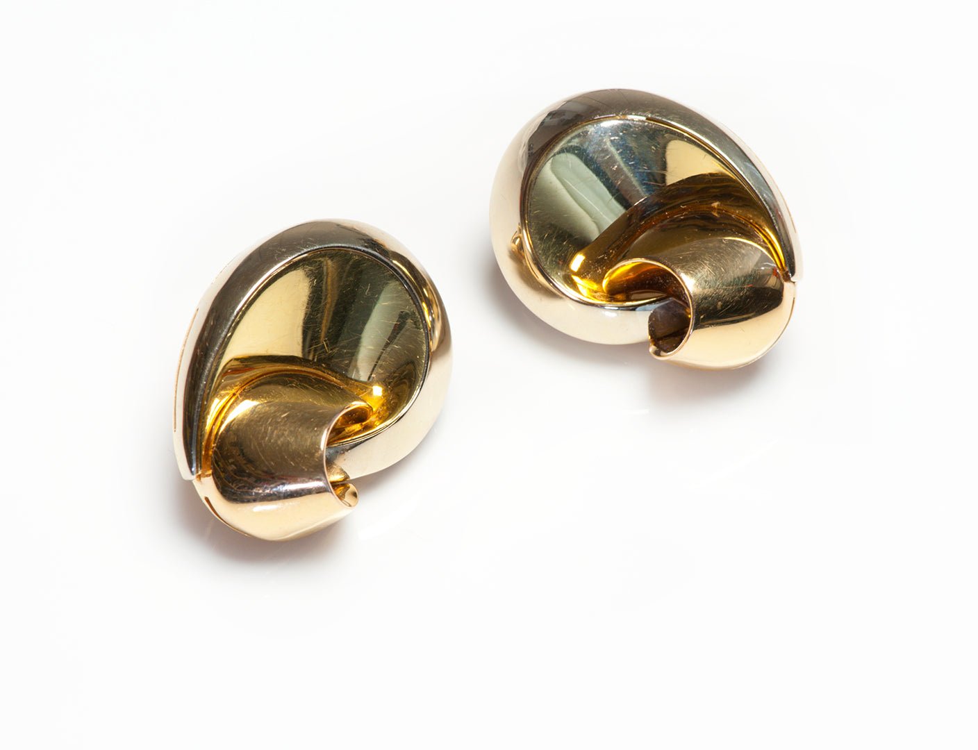 Marina B. 18K Gold Swirl Earrings