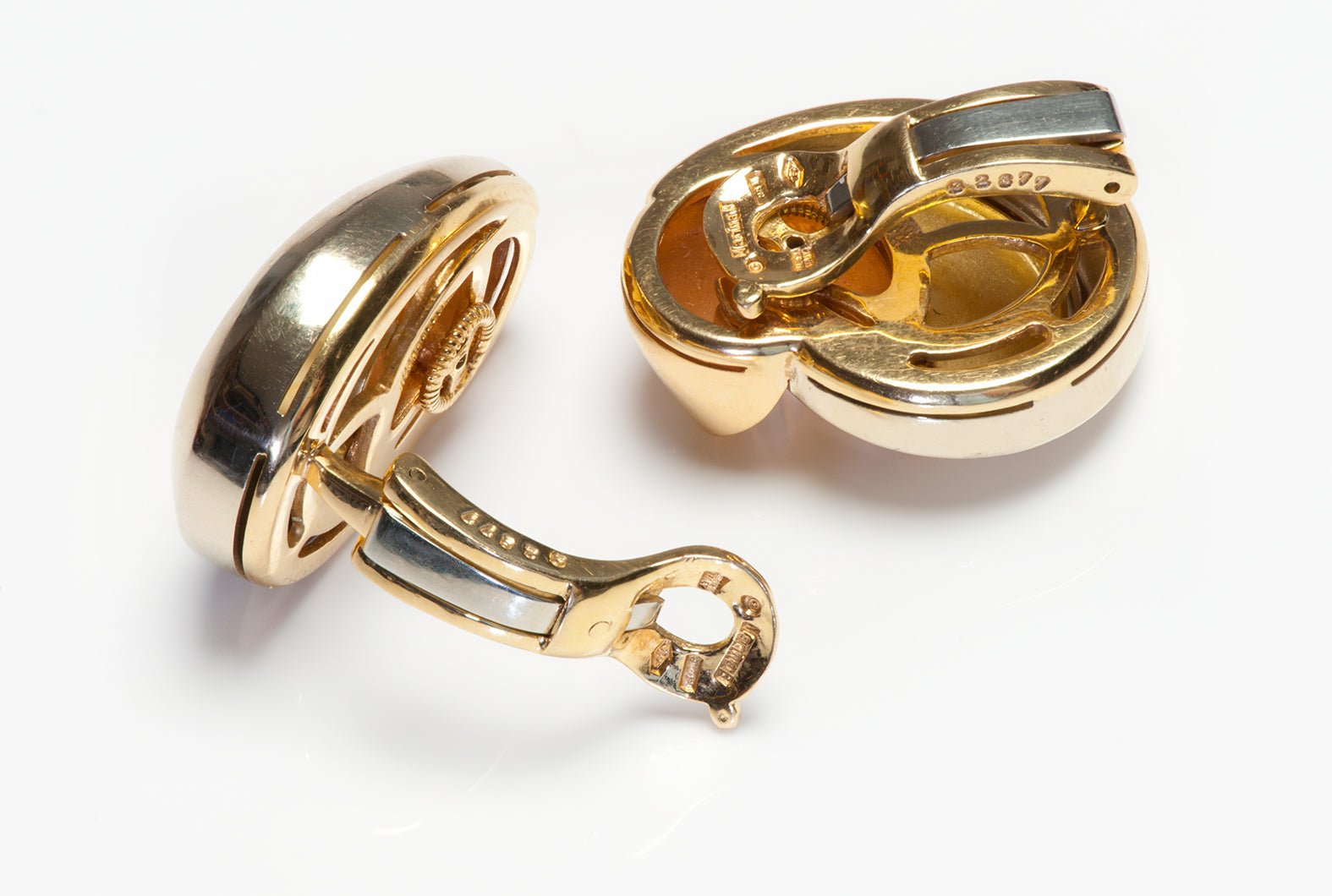 Marina B. 18K Gold Swirl Earrings
