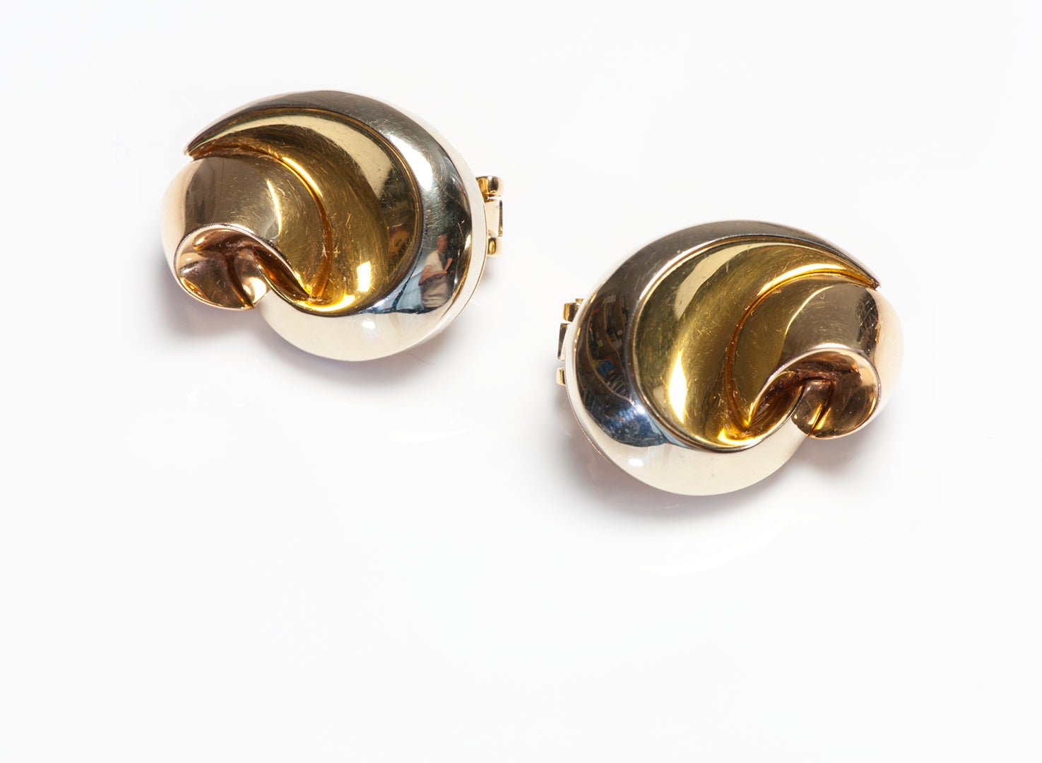 Marina B. 18K Gold Swirl Earrings