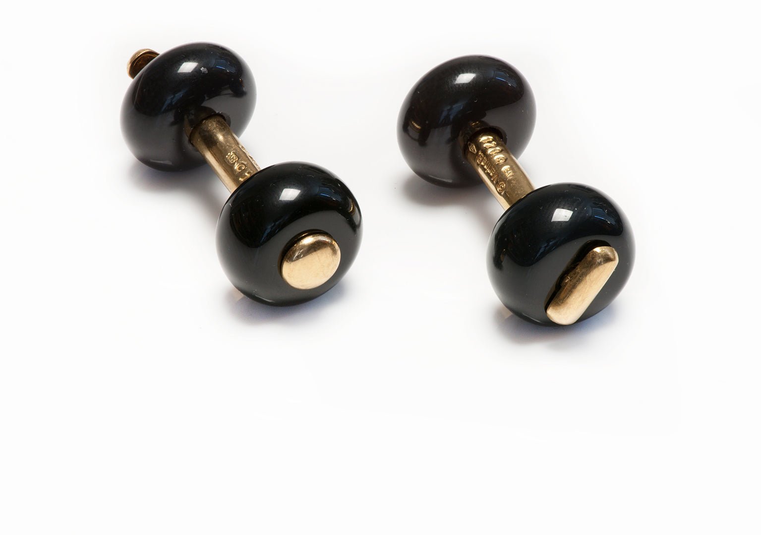 Marina B. 18K Yellow Gold Onyx Cufflinks