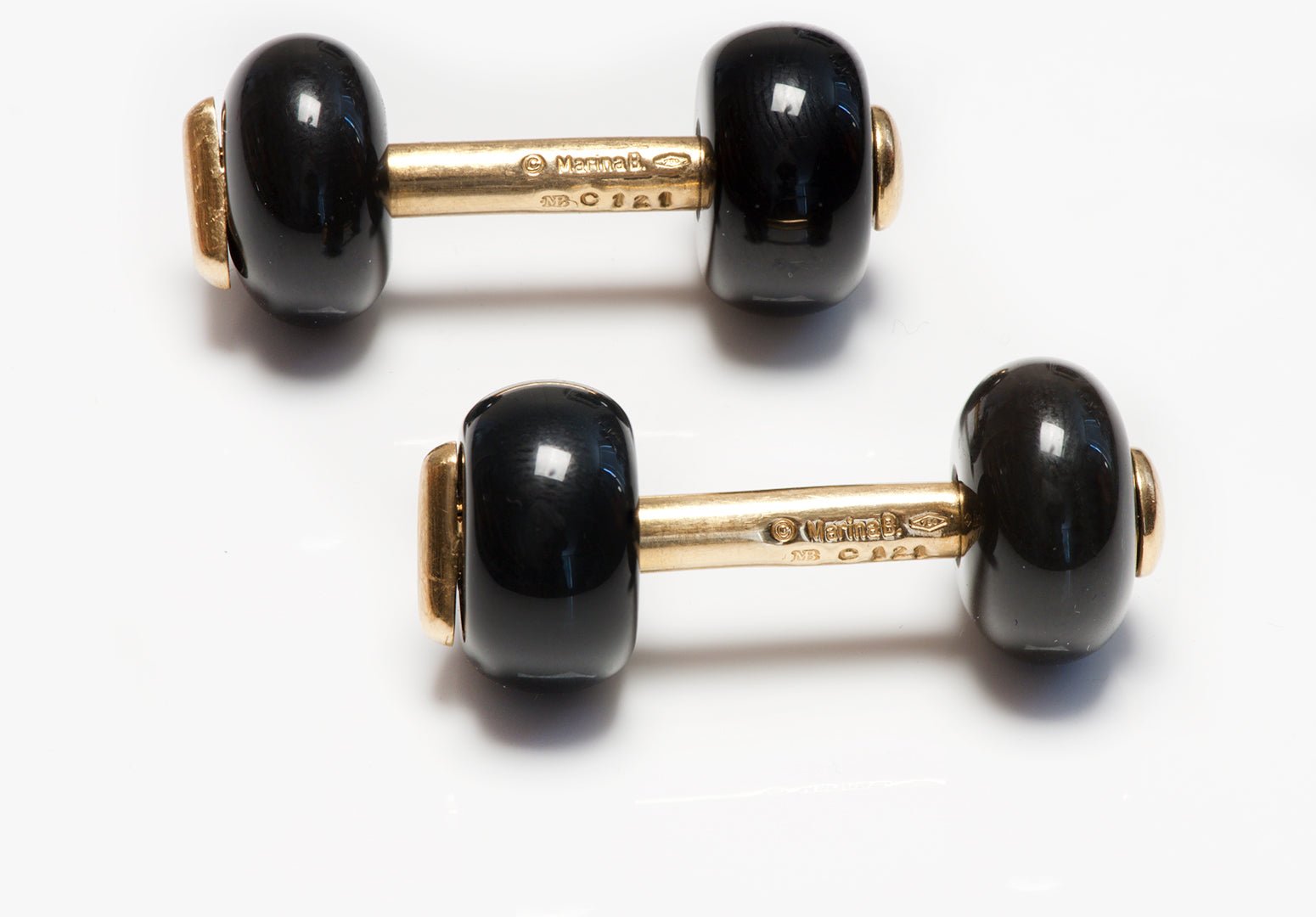 Marina B. 18K Yellow Gold Onyx Cufflinks