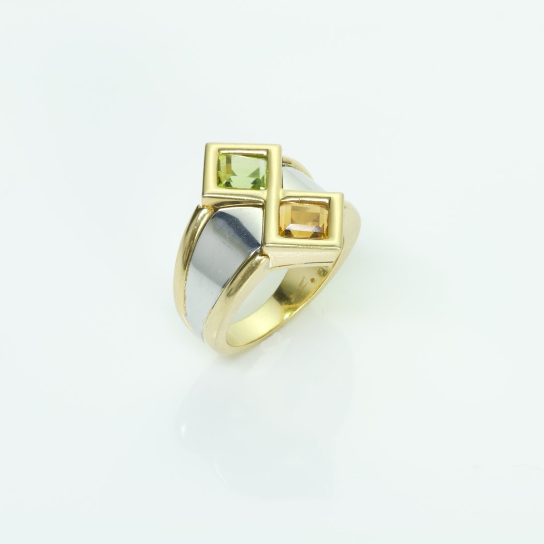 Marina B Gold Peridot Citrine Ring