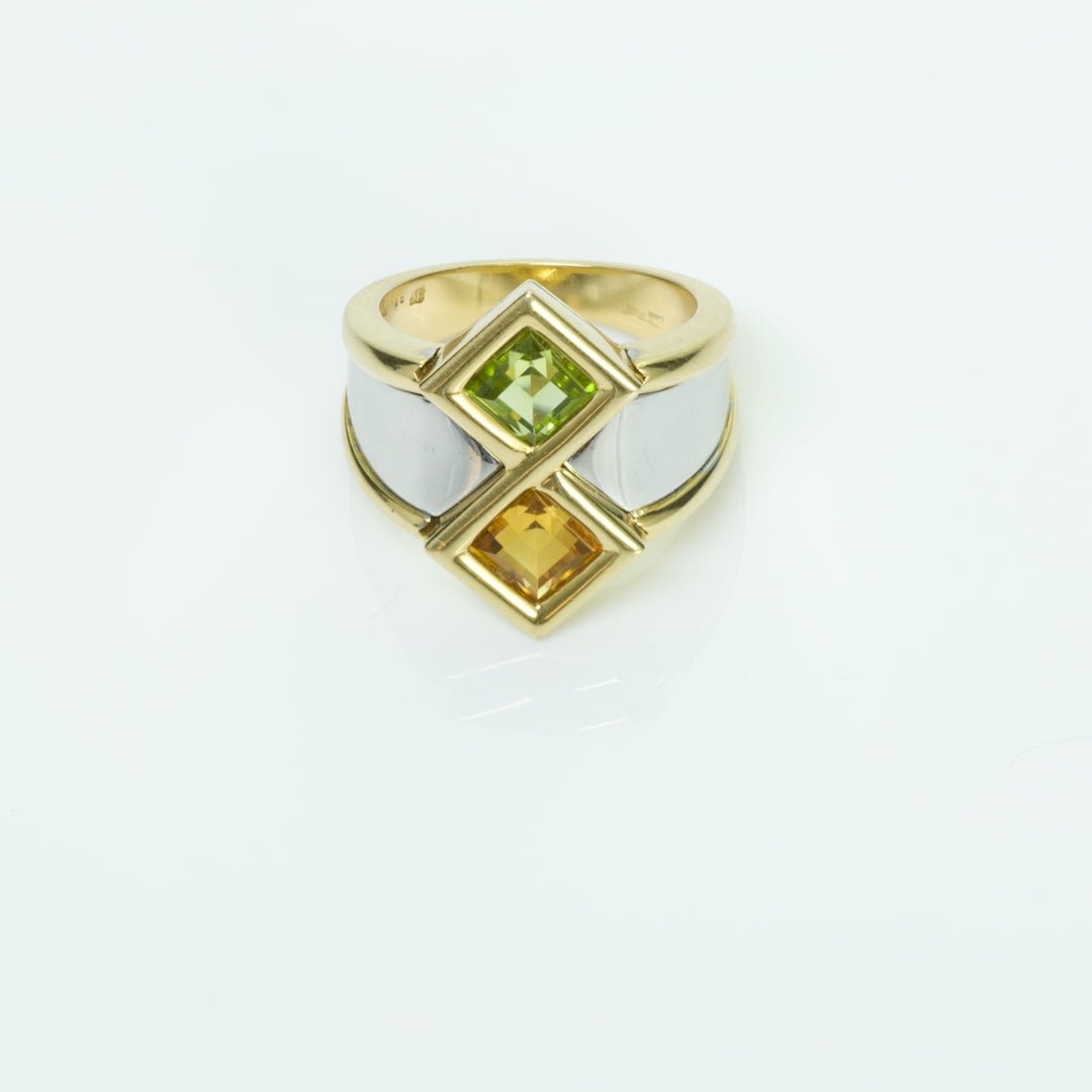 Marina B Gold Peridot Citrine Ring