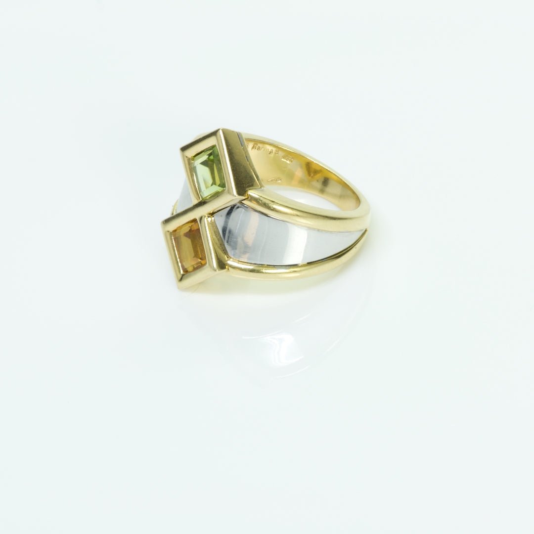 Marina B Gold Peridot Citrine Ring