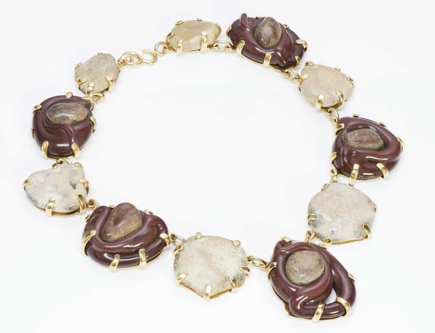 Mariquita Masterson River Stone Necklace Earrings Brooch