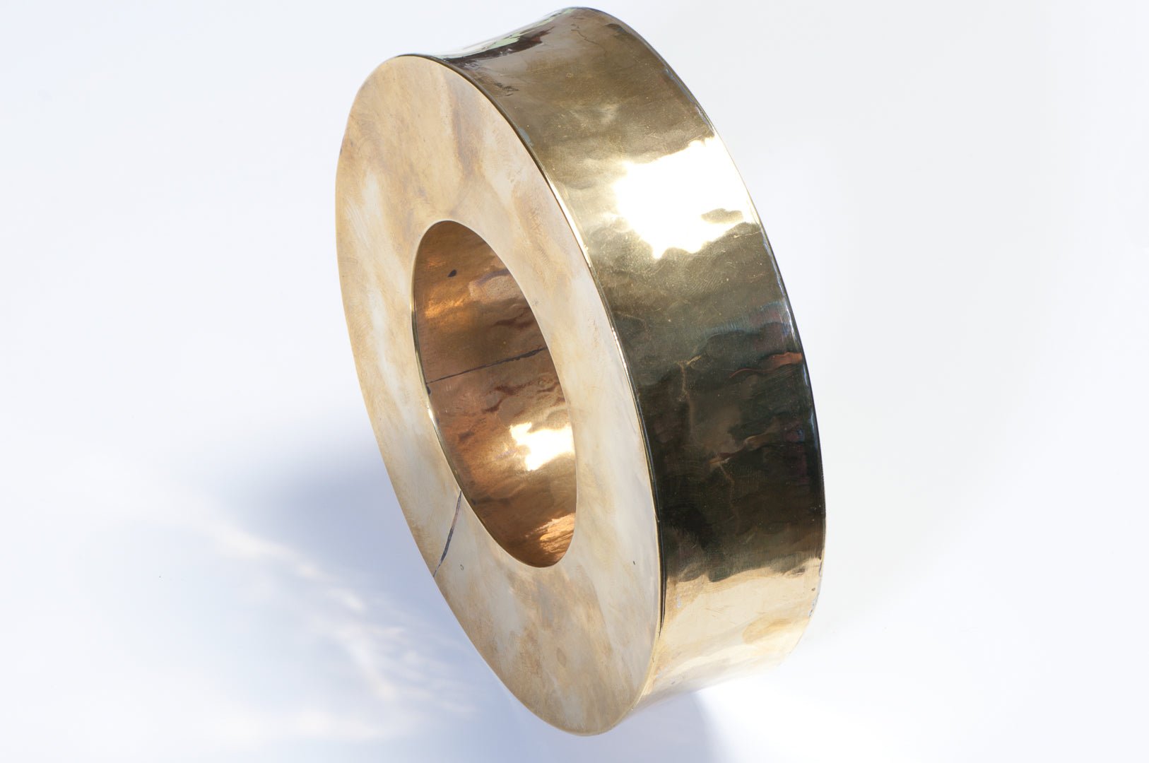 Marry McFadden 1970’s Gold Plated Hammered Extra Wide Bangle Bracelet