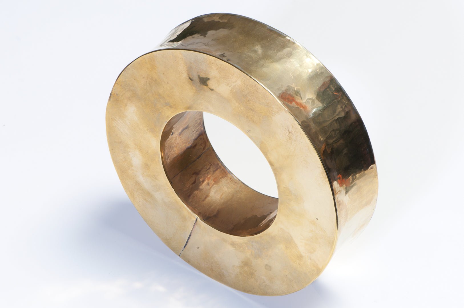 Marry McFadden 1970’s Gold Plated Hammered Extra Wide Bangle Bracelet