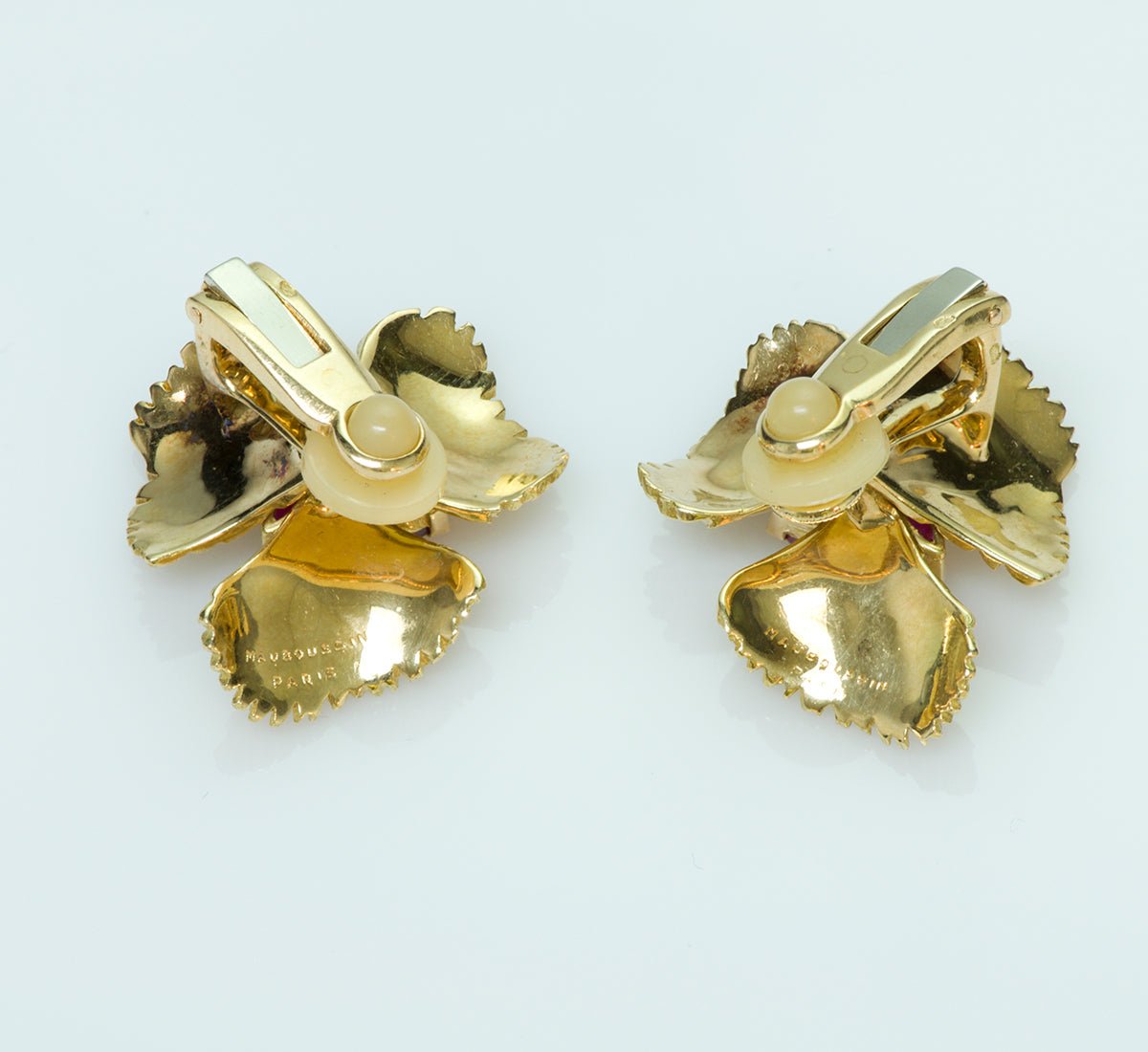Mauboussin Paris Ruby Diamond 18K Gold Earrings