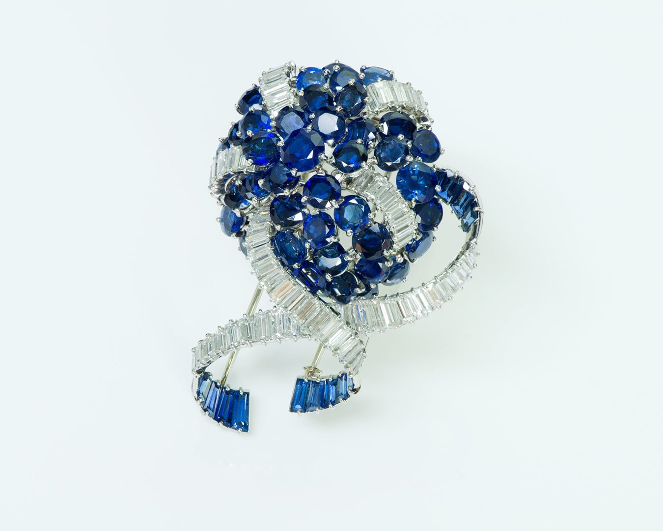 Mauboussin Paris Sapphire Diamond Platinum Brooch