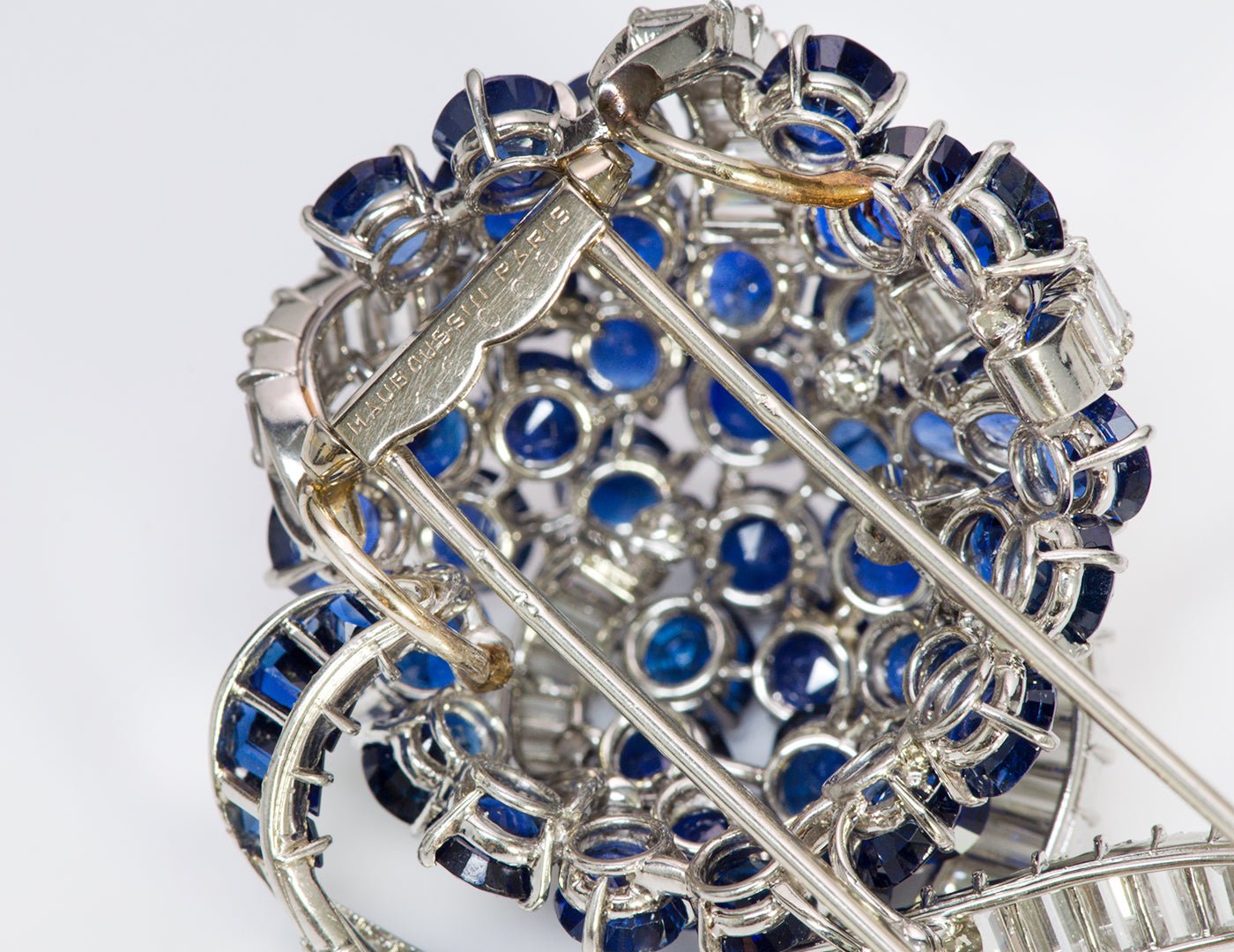 Mauboussin Paris Sapphire Diamond Platinum Brooch