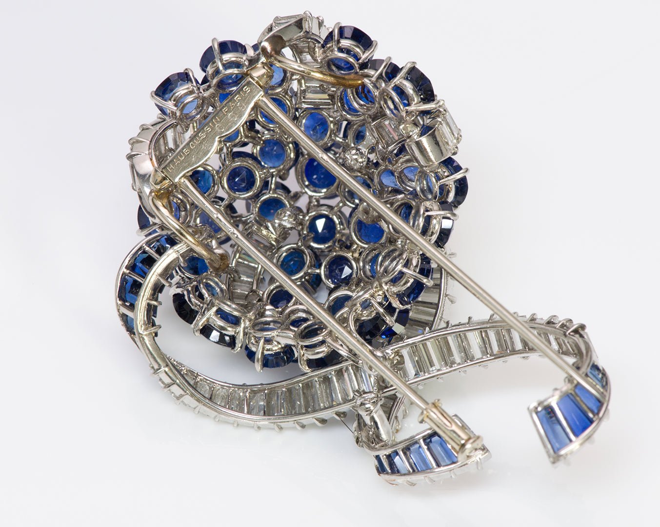 Mauboussin Paris Sapphire Diamond Platinum Brooch