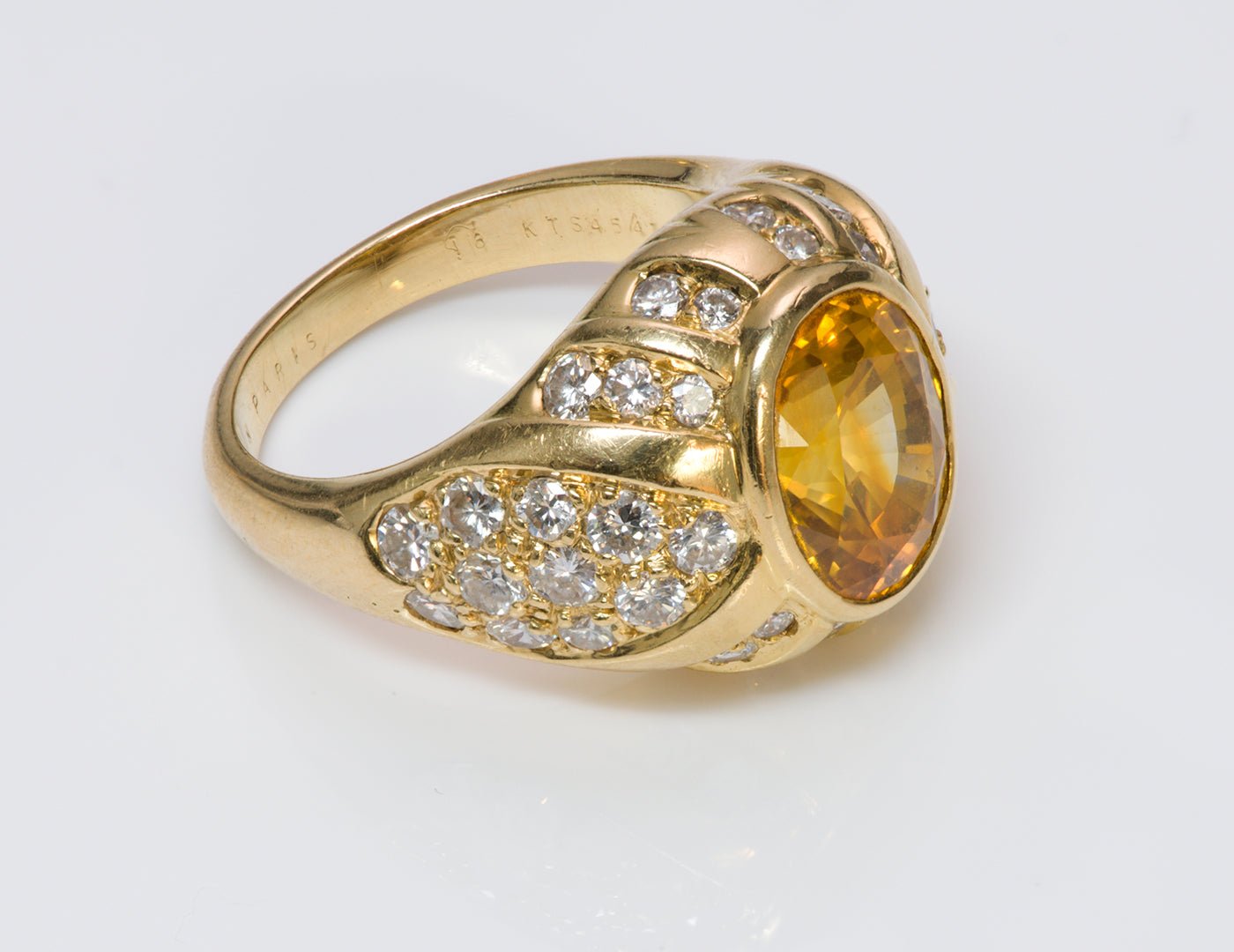 Mauboussin Paris Yellow Sapphire Diamond Gold Ring