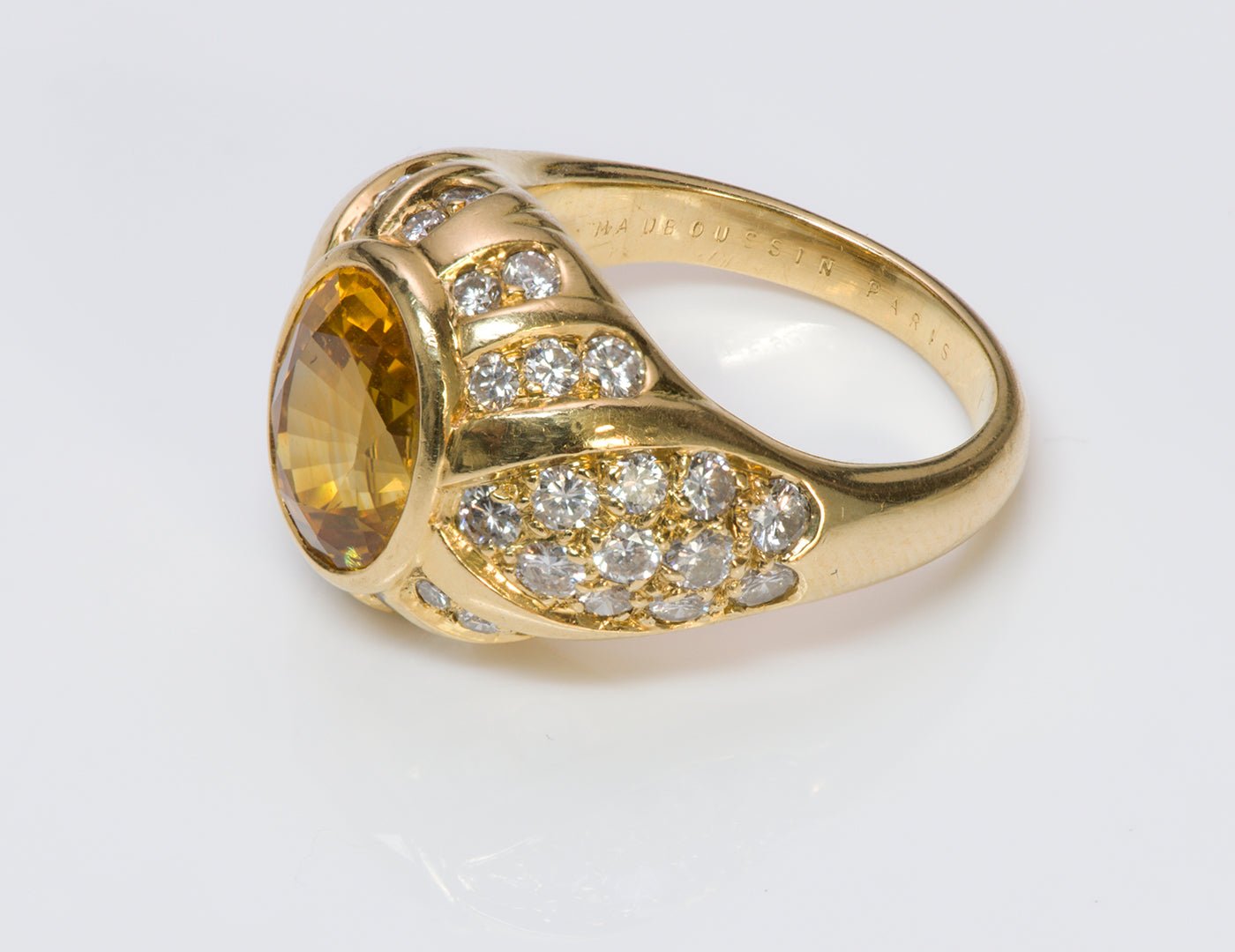 Mauboussin Paris Yellow Sapphire Diamond Gold Ring