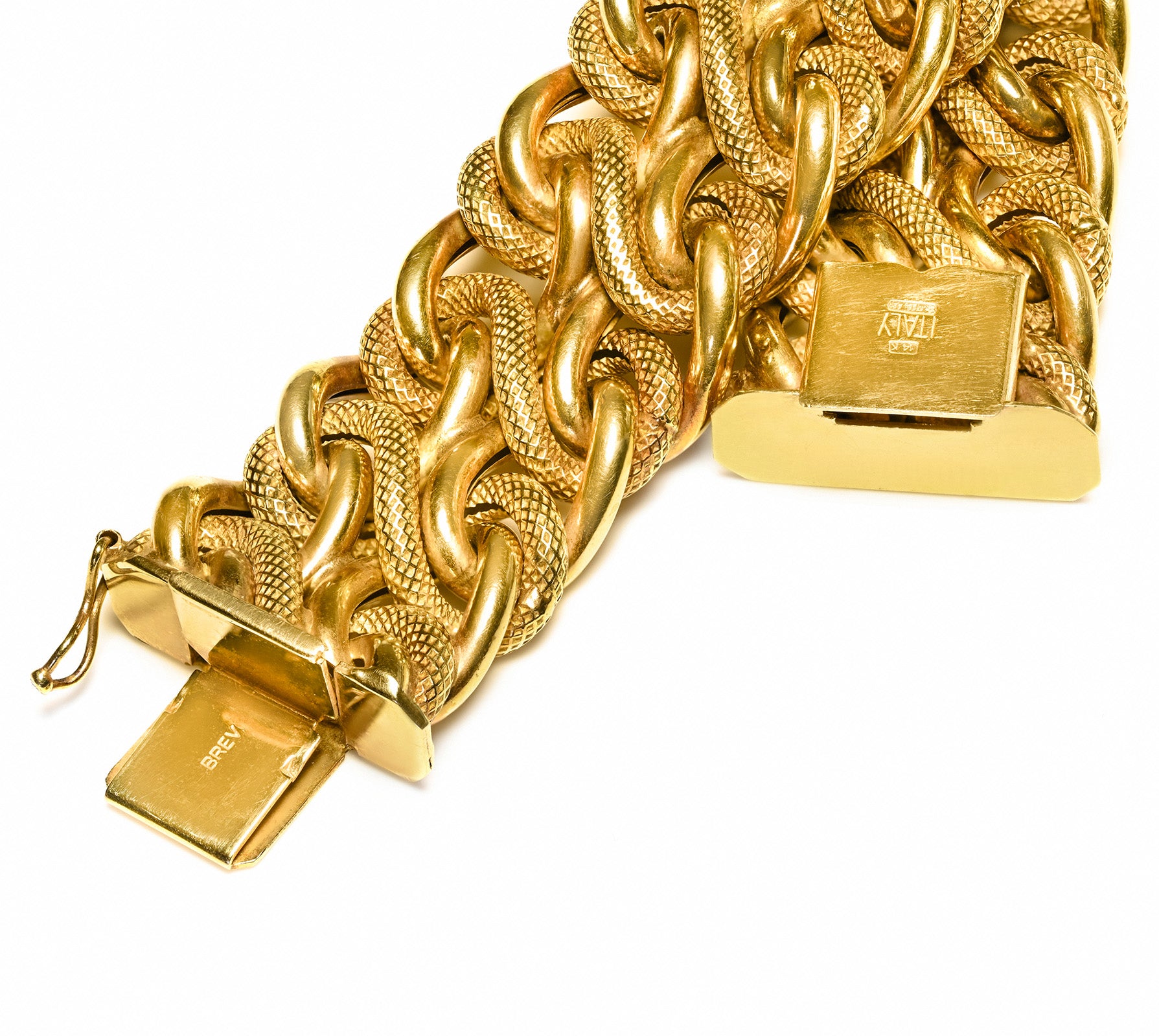 Vintage Unusual 14K Yellow Gold Medusa Bracelet Italy