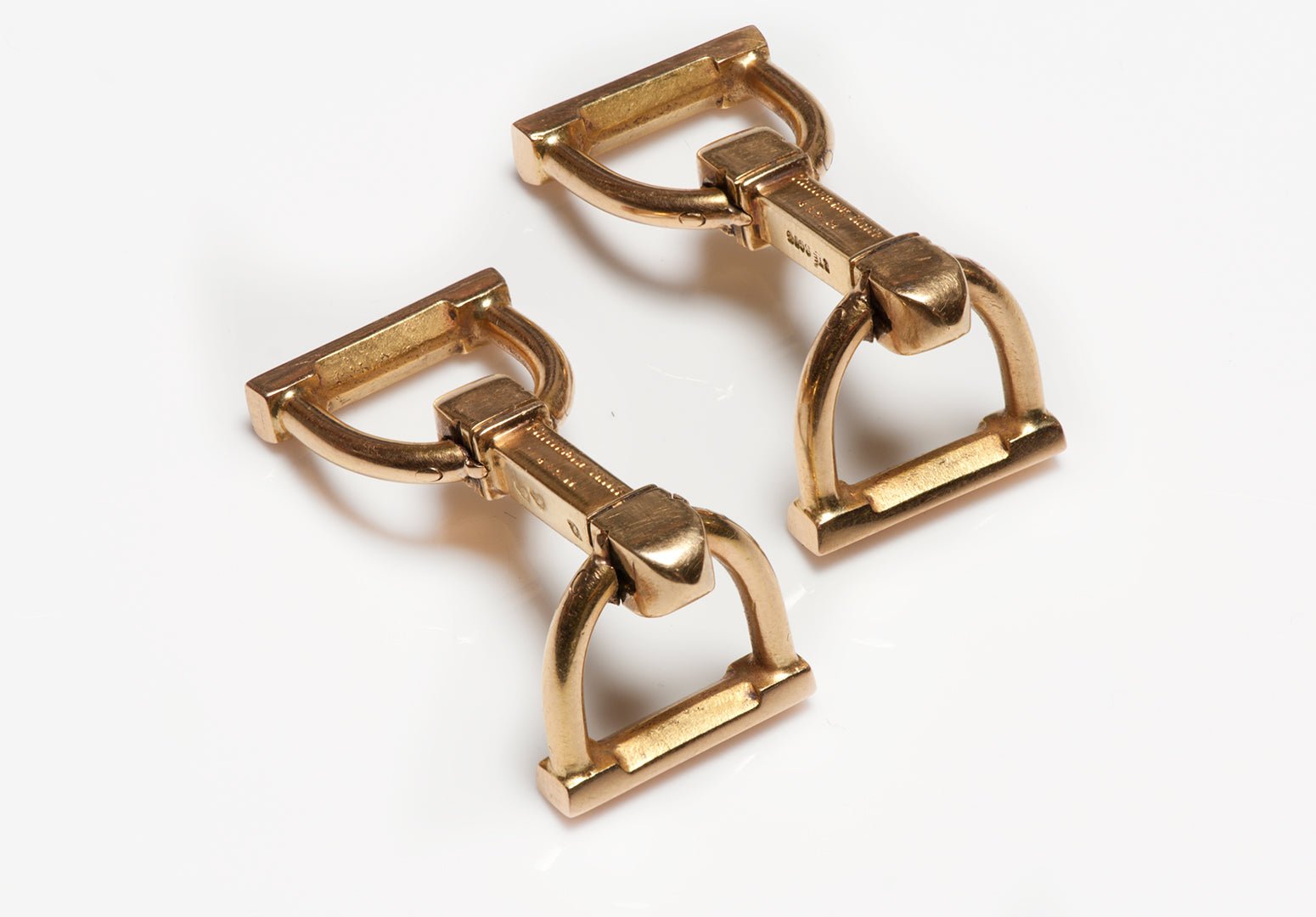 Mellerio dits Meller 18K Yellow Gold Stirrup Cufflinks