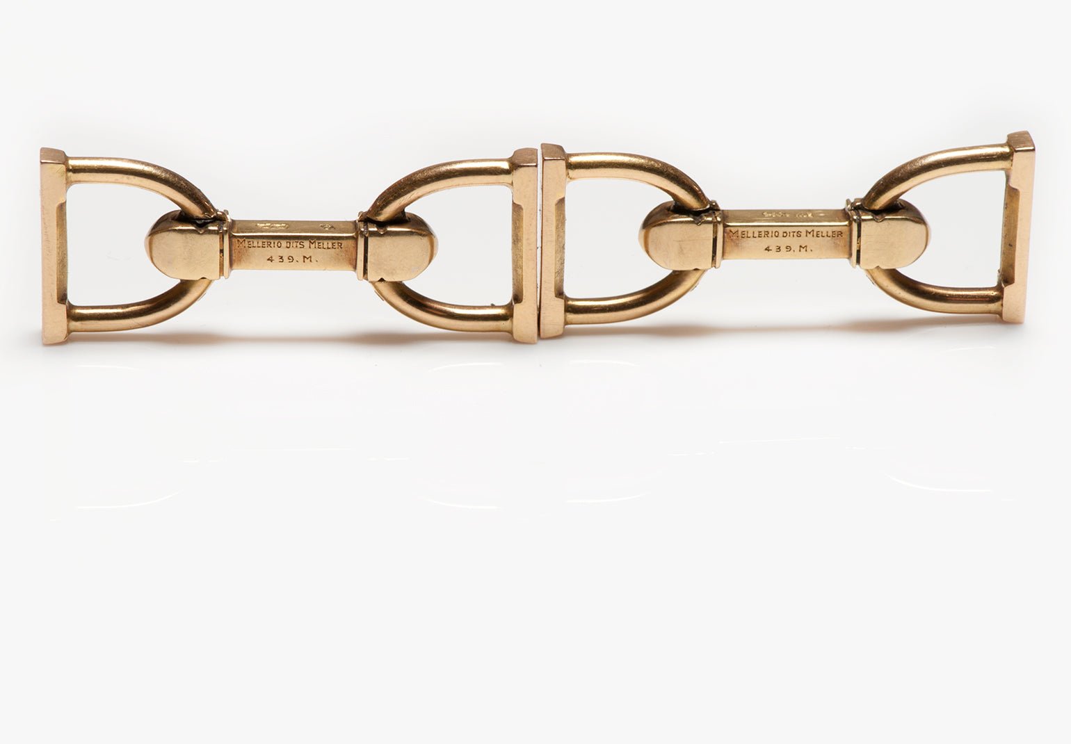Mellerio dits Meller 18K Yellow Gold Stirrup Cufflinks