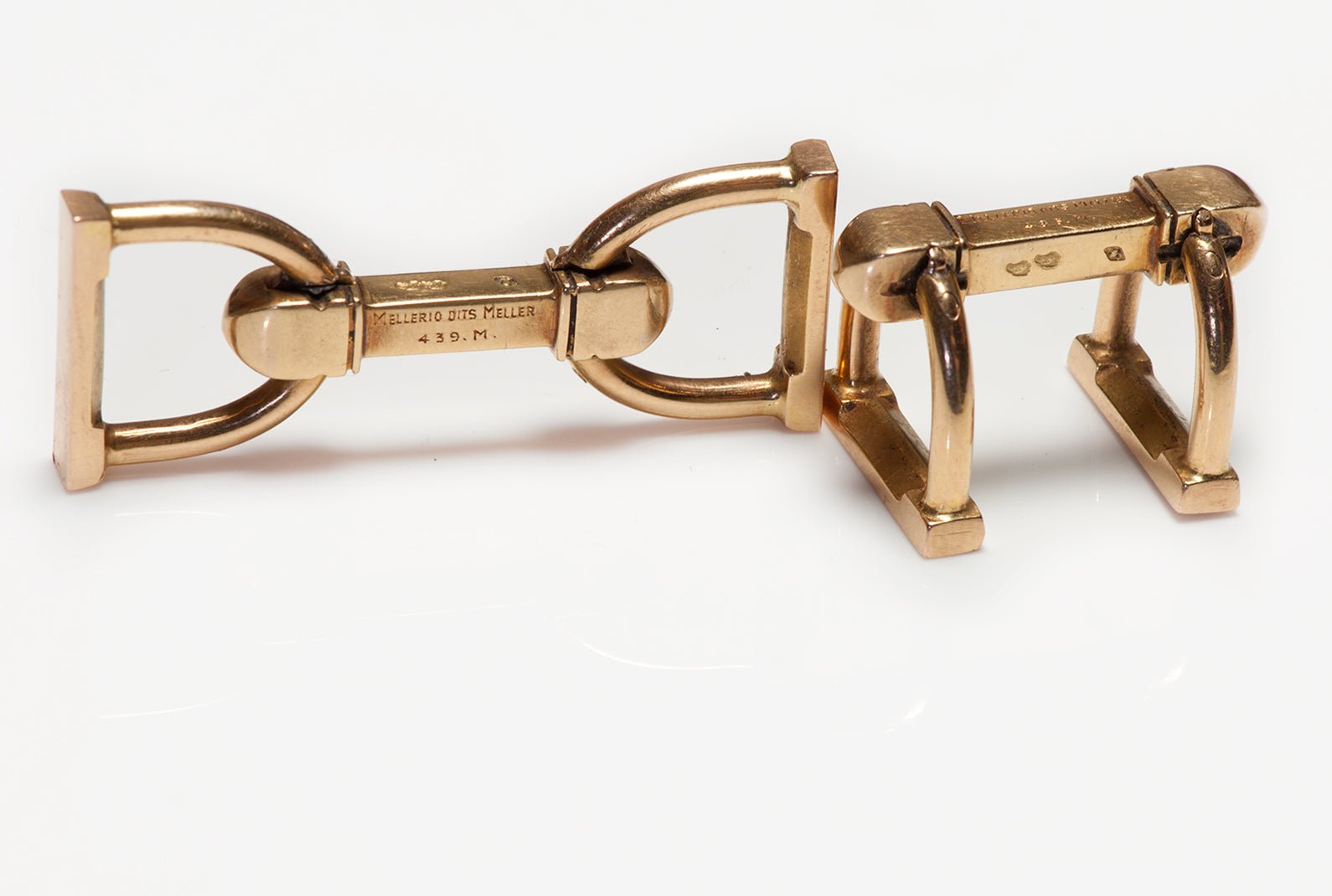 Mellerio dits Meller 18K Yellow Gold Stirrup Cufflinks