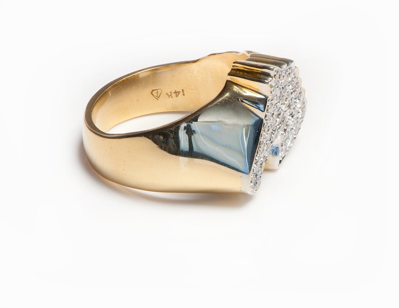 Men's 14K Gold Diamond Horse Ring