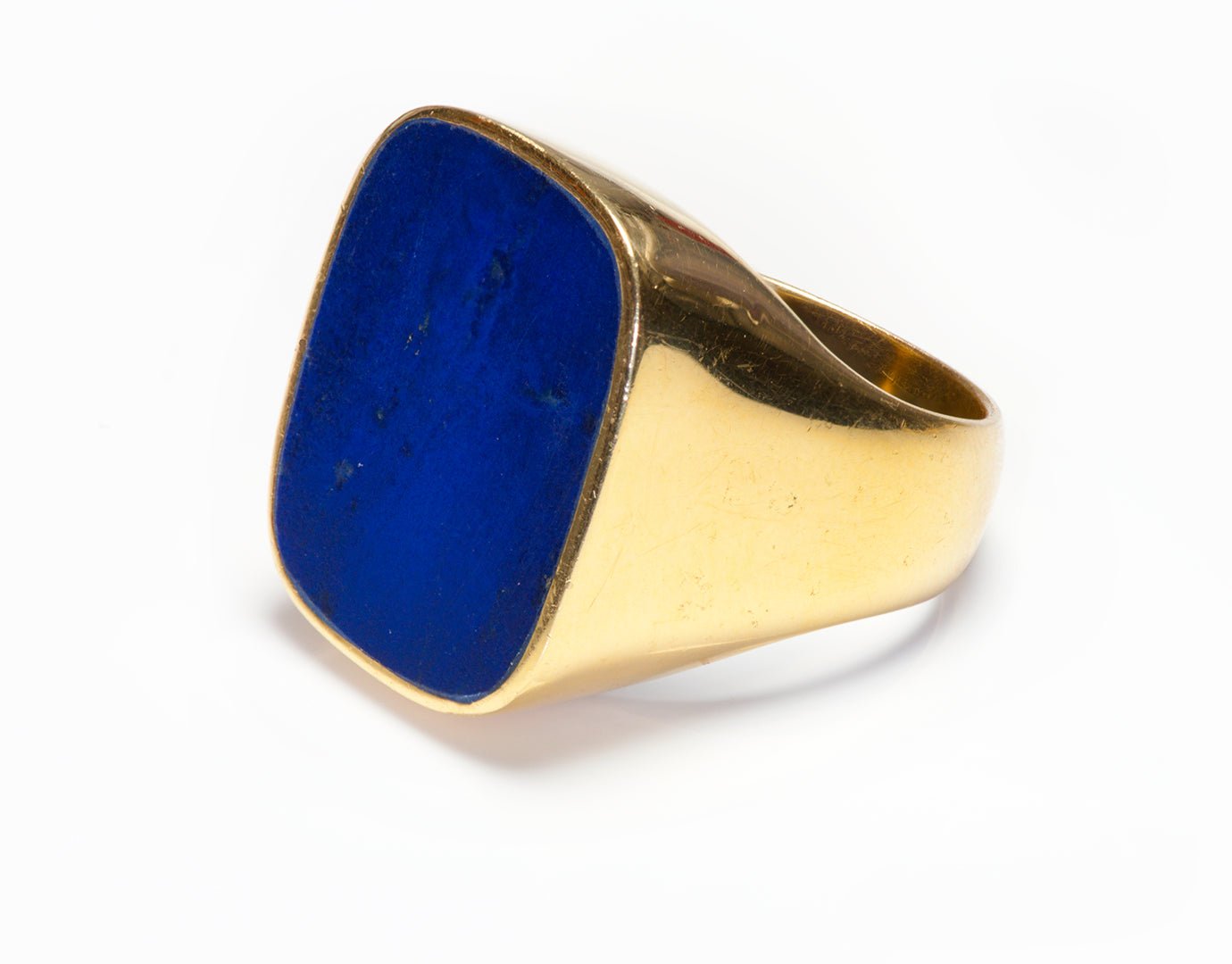 Natural Round 10mm Blue Lapis Ring - hot 24k Gold Plated - Adjustable Size - Joy#174