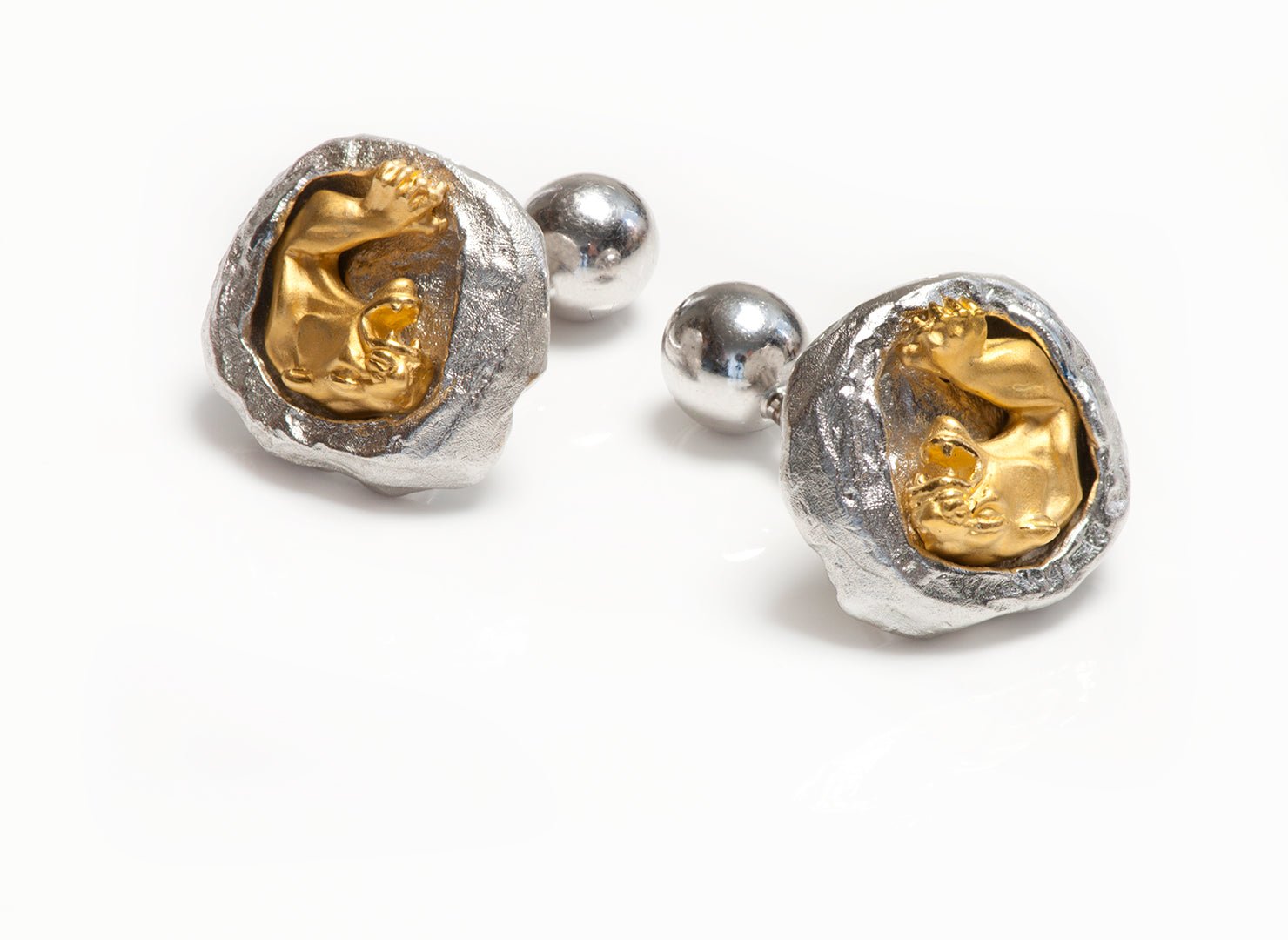 Men's Silver and Gold Panther Cufflinks