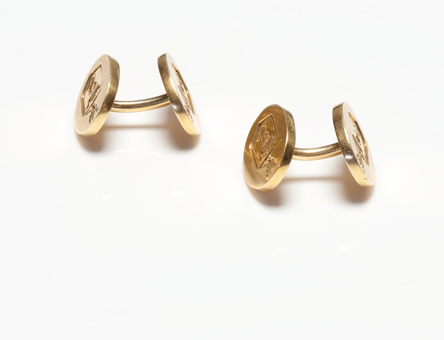 Merrin 18K Yellow Gold Crest Cufflinks