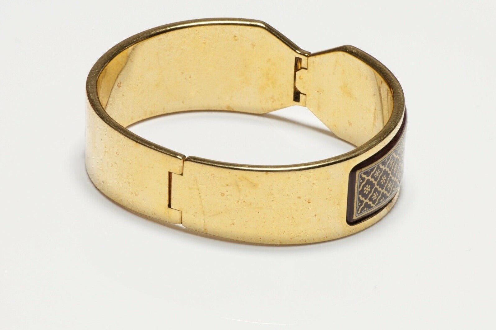 Michaela Frey Wille Red Enamel Lion Bangle Bracelet