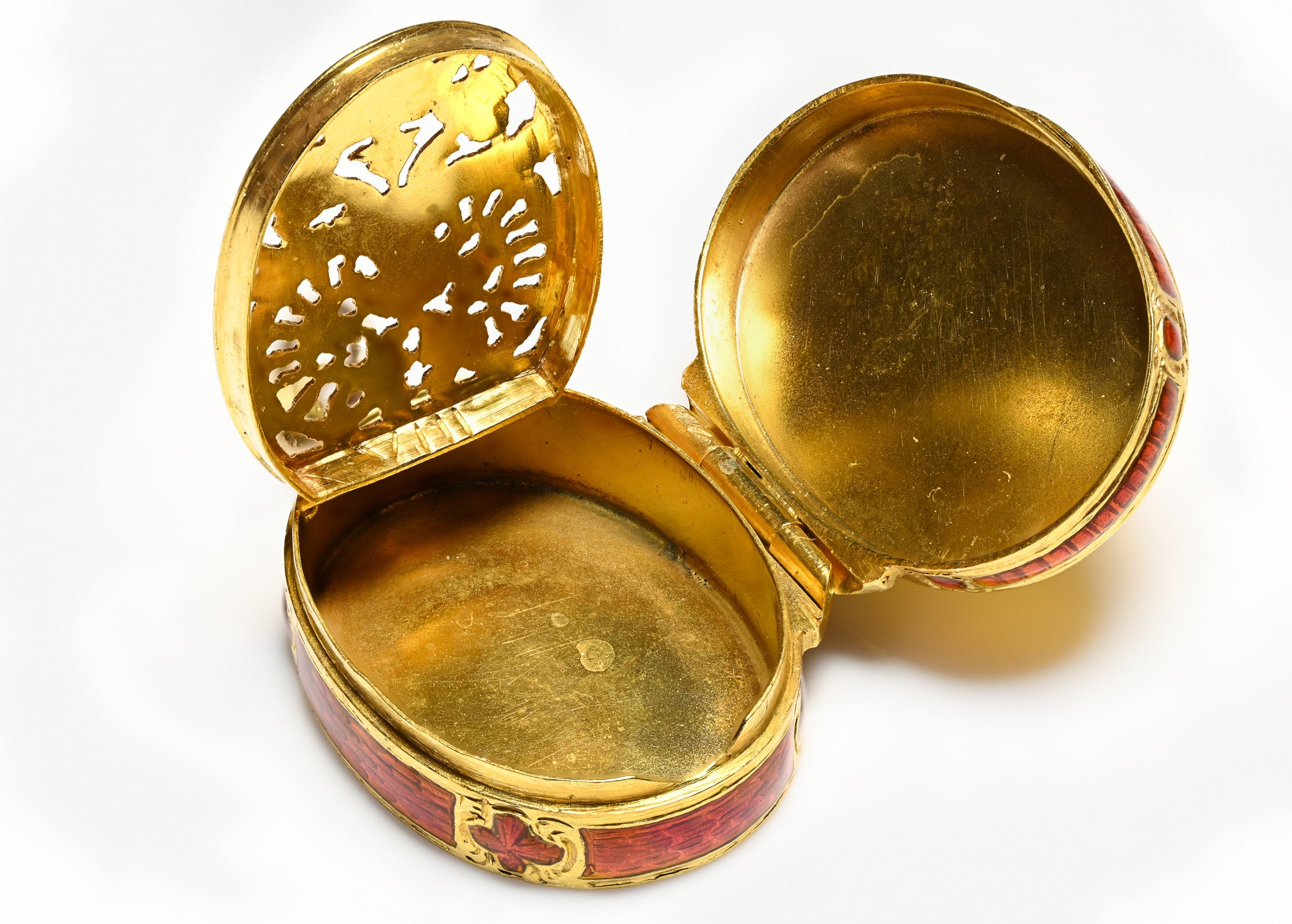 Antique 18K Gold Enamel Miniature Vinaigrette