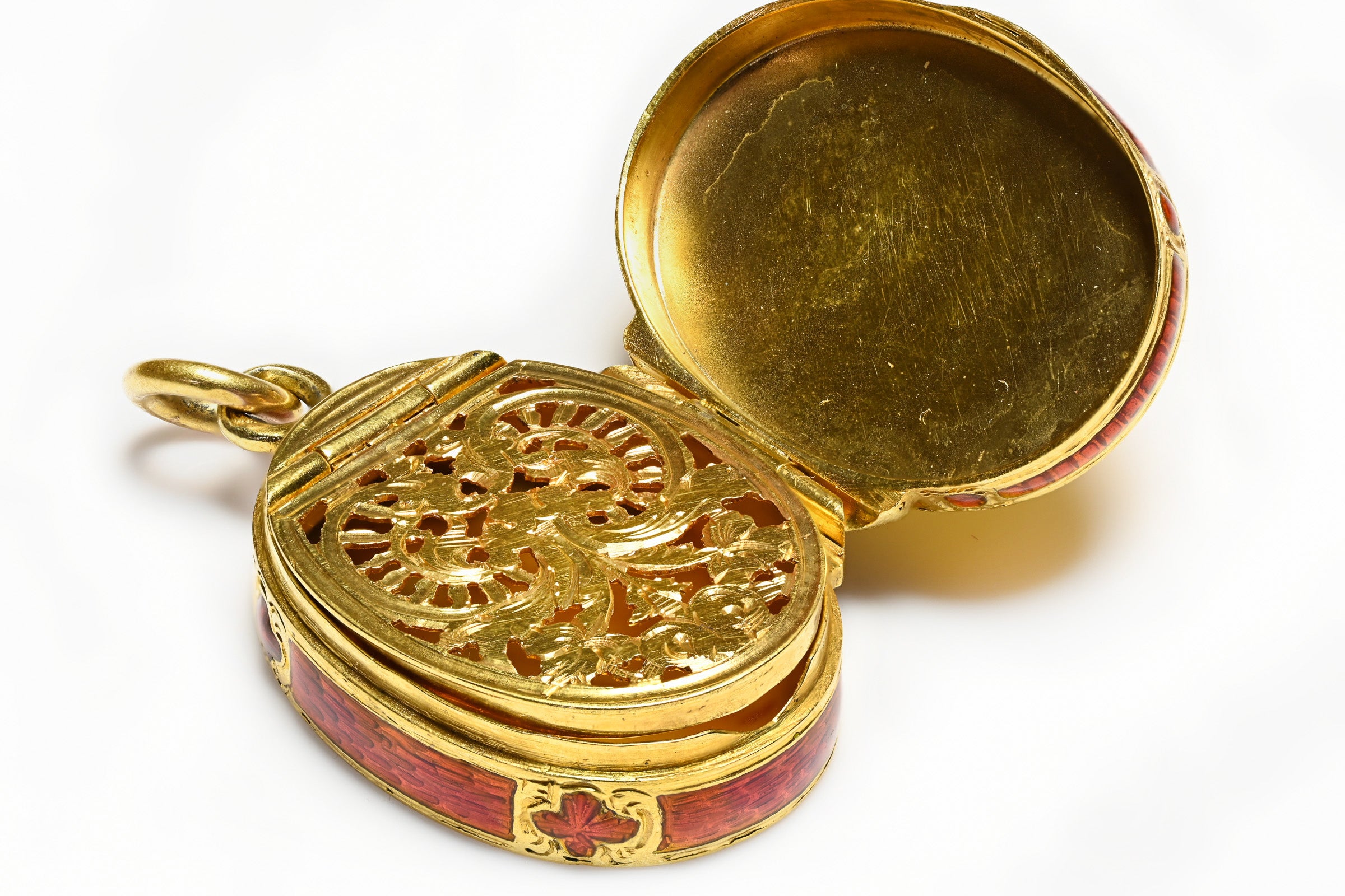 Antique 18K Gold Enamel Miniature Vinaigrette