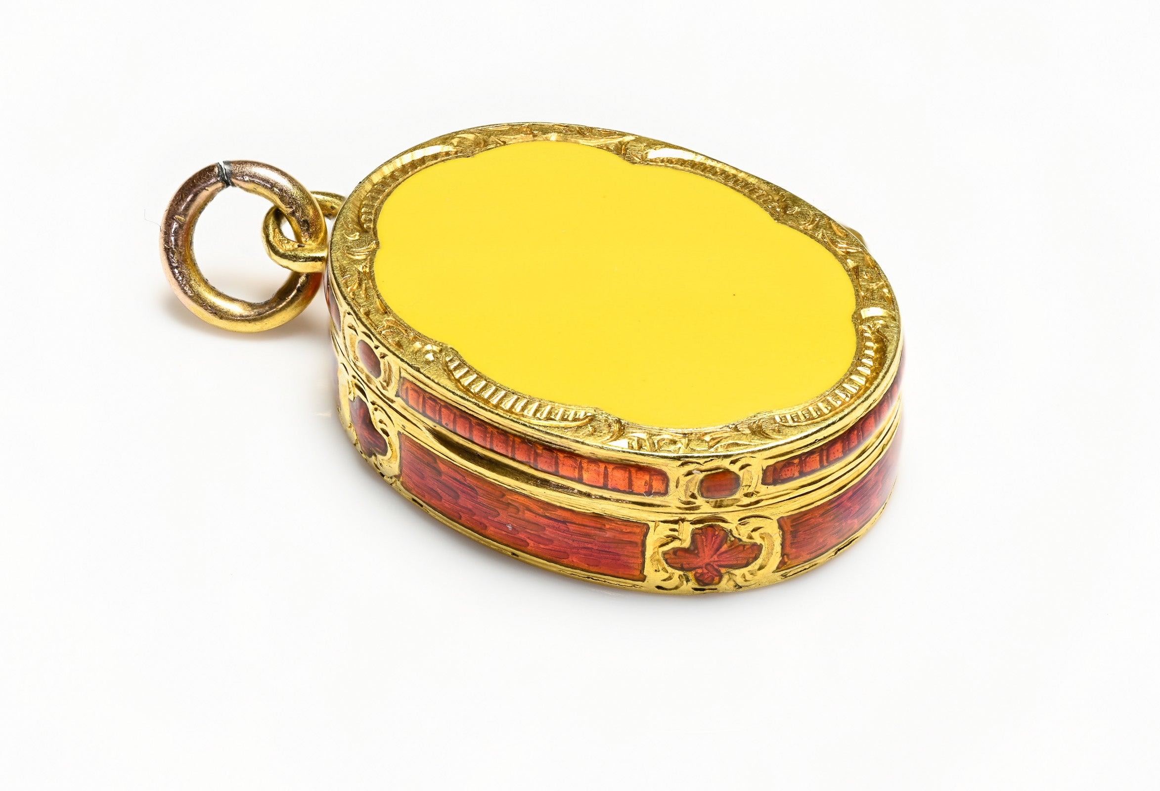 Antique 18K Gold Enamel Miniature Vinaigrette