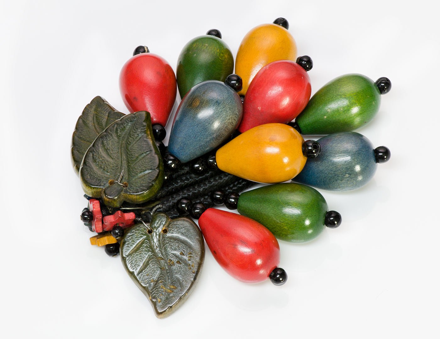 Miriam Haskell 1930’s Wood Leaf Brooch