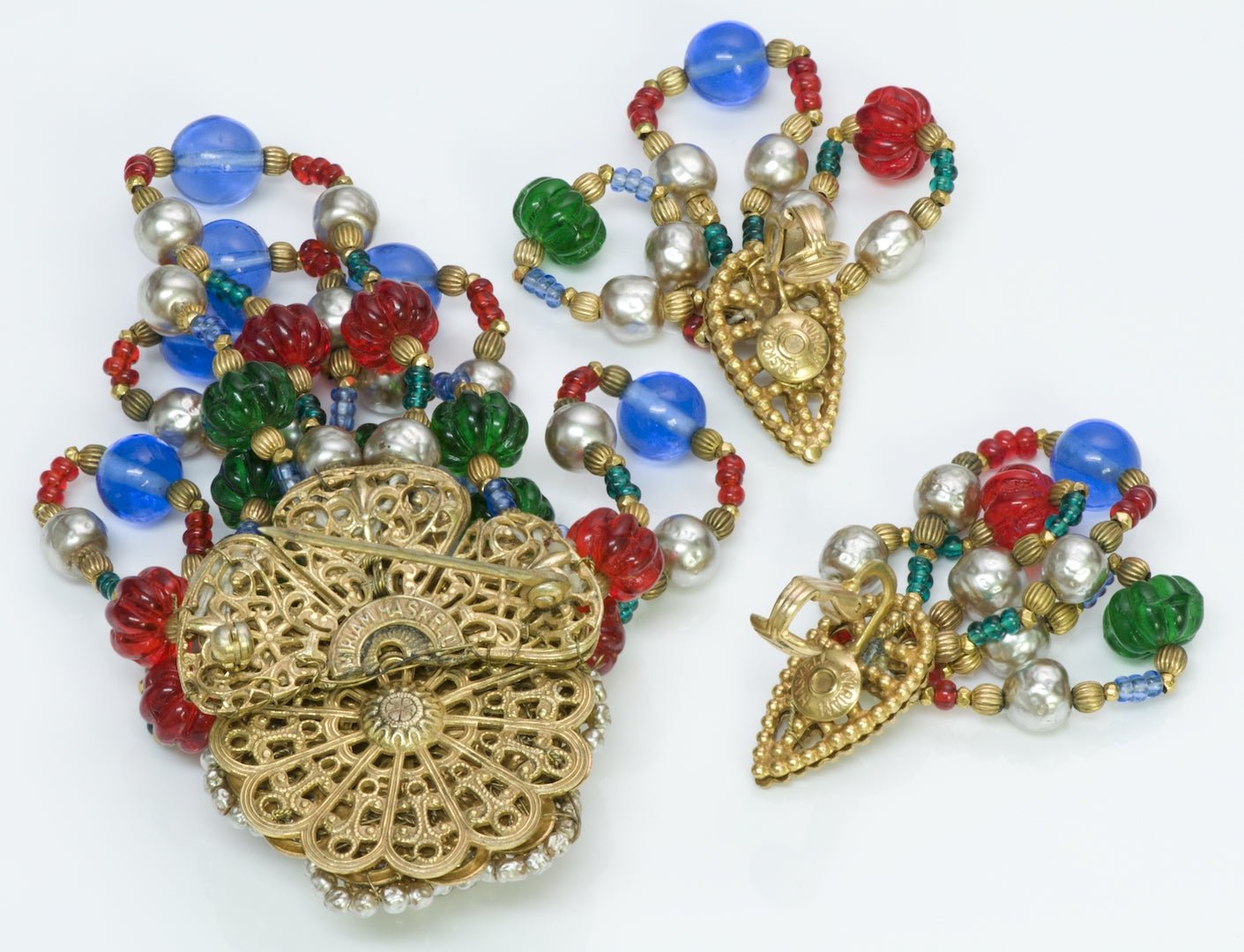 Miriam Haskell Earrings & Brooch