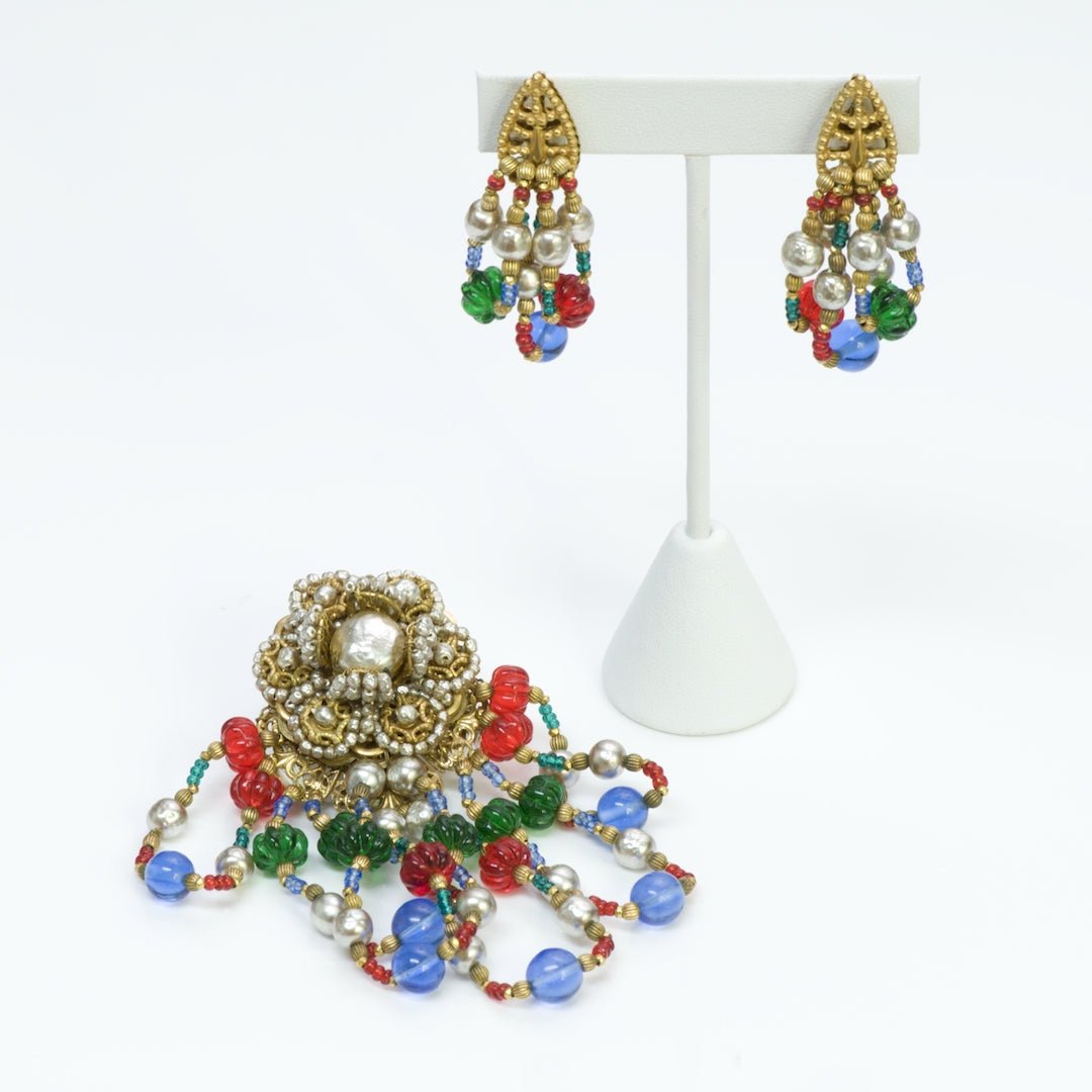 Miriam Haskell Earrings & Brooch