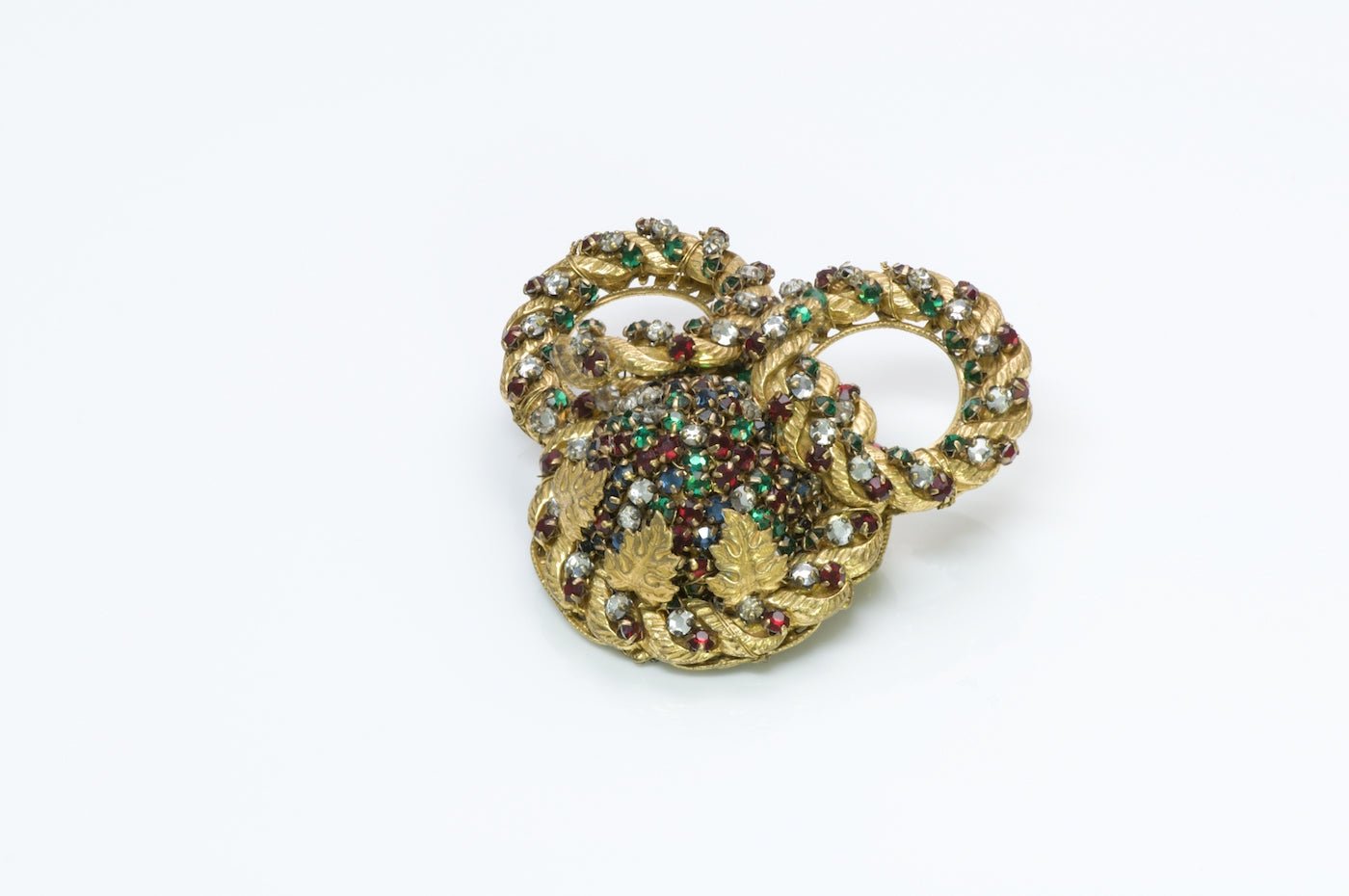 Miriam Haskell Filigree Crystal Brooch