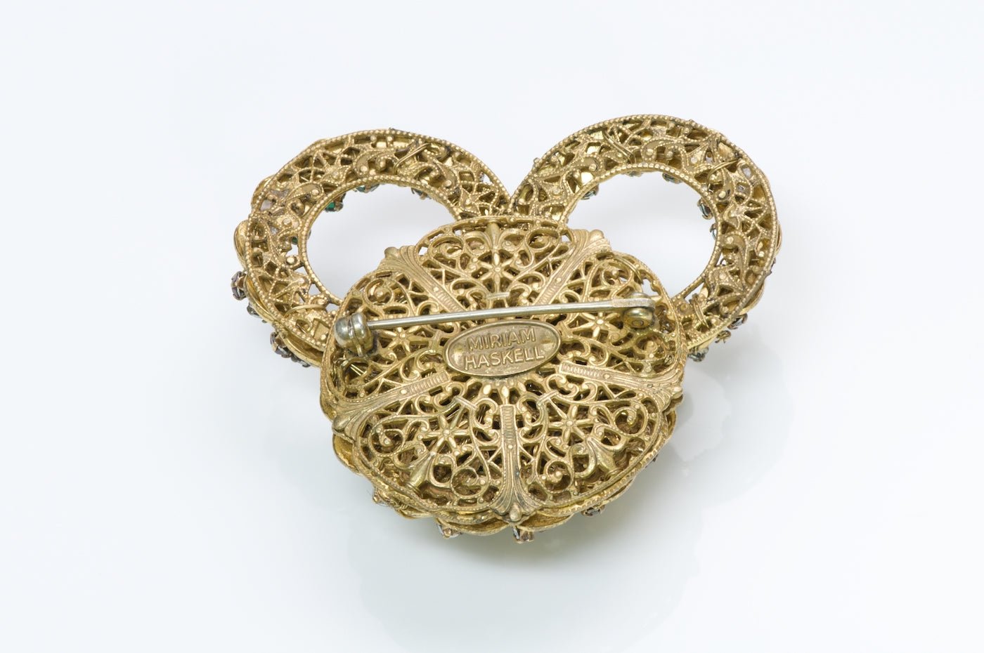 Miriam Haskell Filigree Crystal Brooch