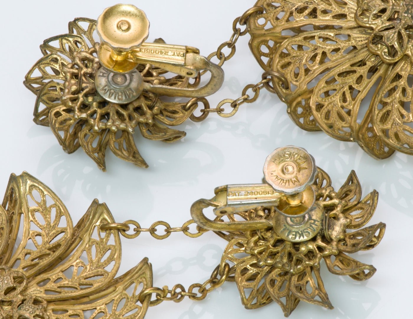 Miriam Haskell Filigree Pearl Earrings