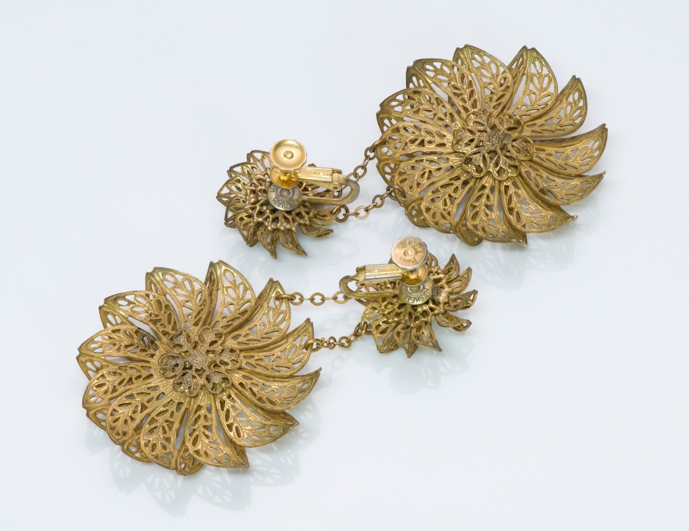Miriam Haskell Filigree Pearl Earrings