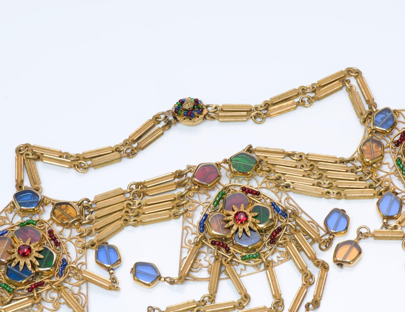 Miriam Haskell Robert Clark Gripoix Glass Necklace & Earrings Set