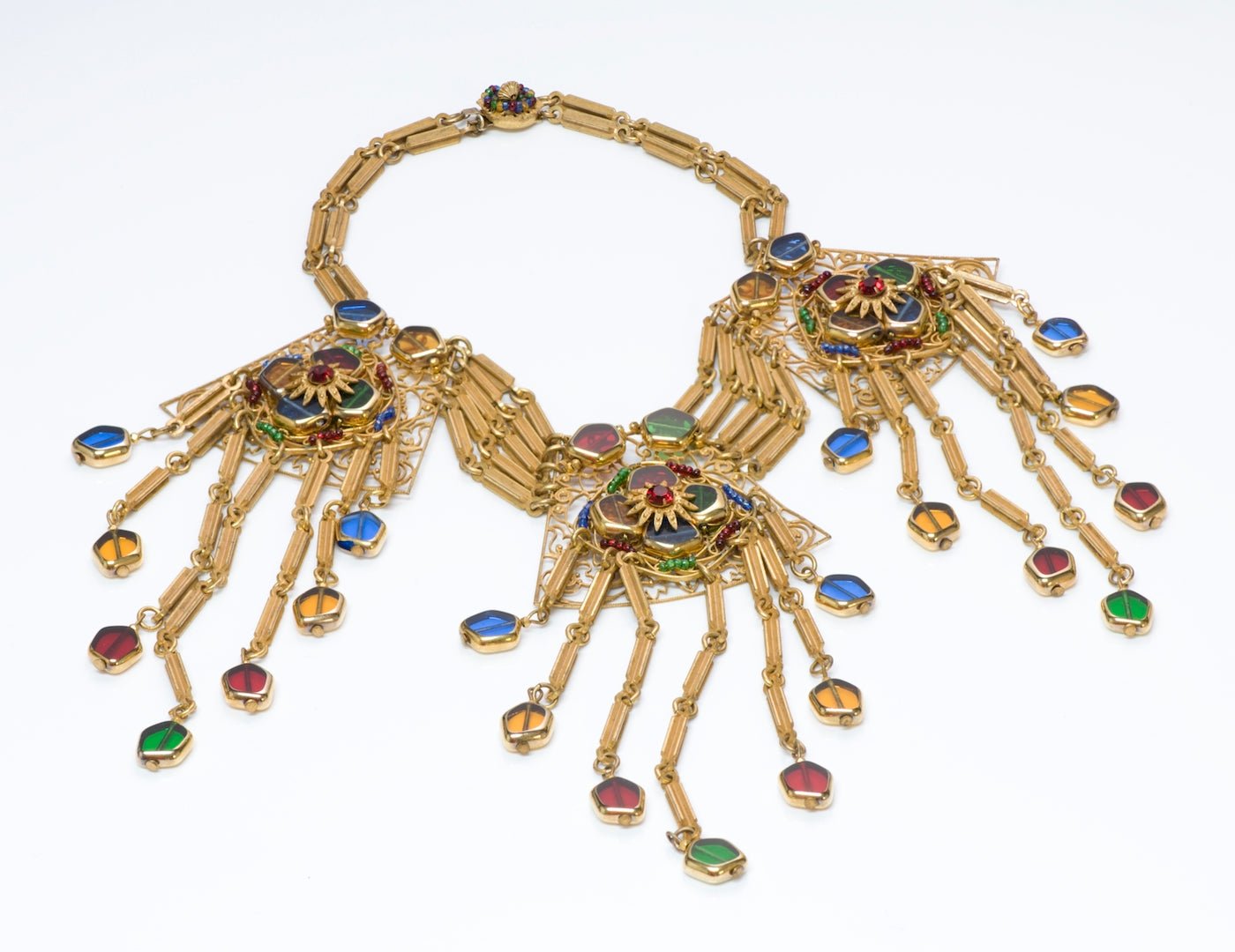 Miriam Haskell Robert Clark Gripoix Glass Necklace & Earrings Set