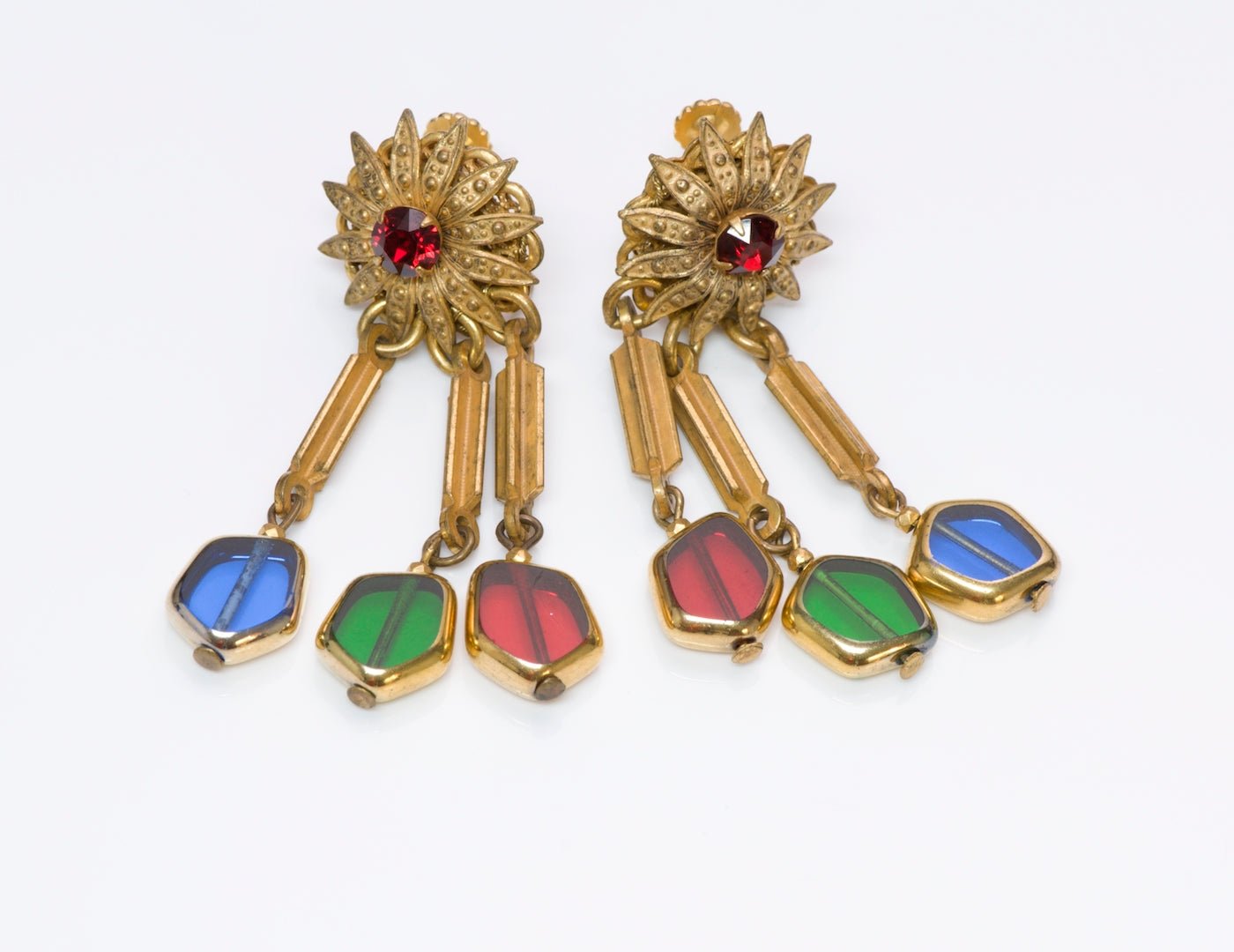 Miriam Haskell Robert Clark Gripoix Glass Necklace & Earrings Set