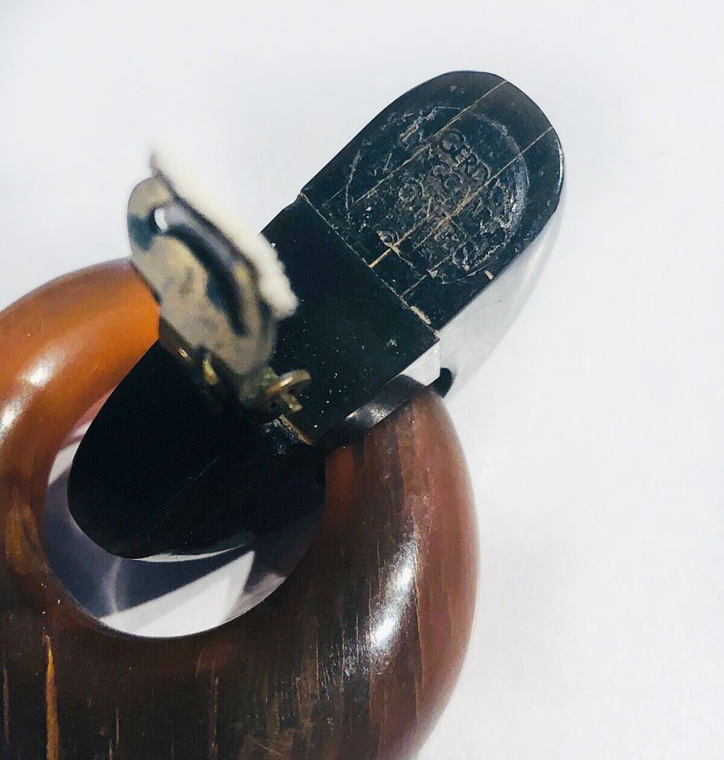 MONIES Gerda Lynggaard Brown Horn Door Knocker Earrings